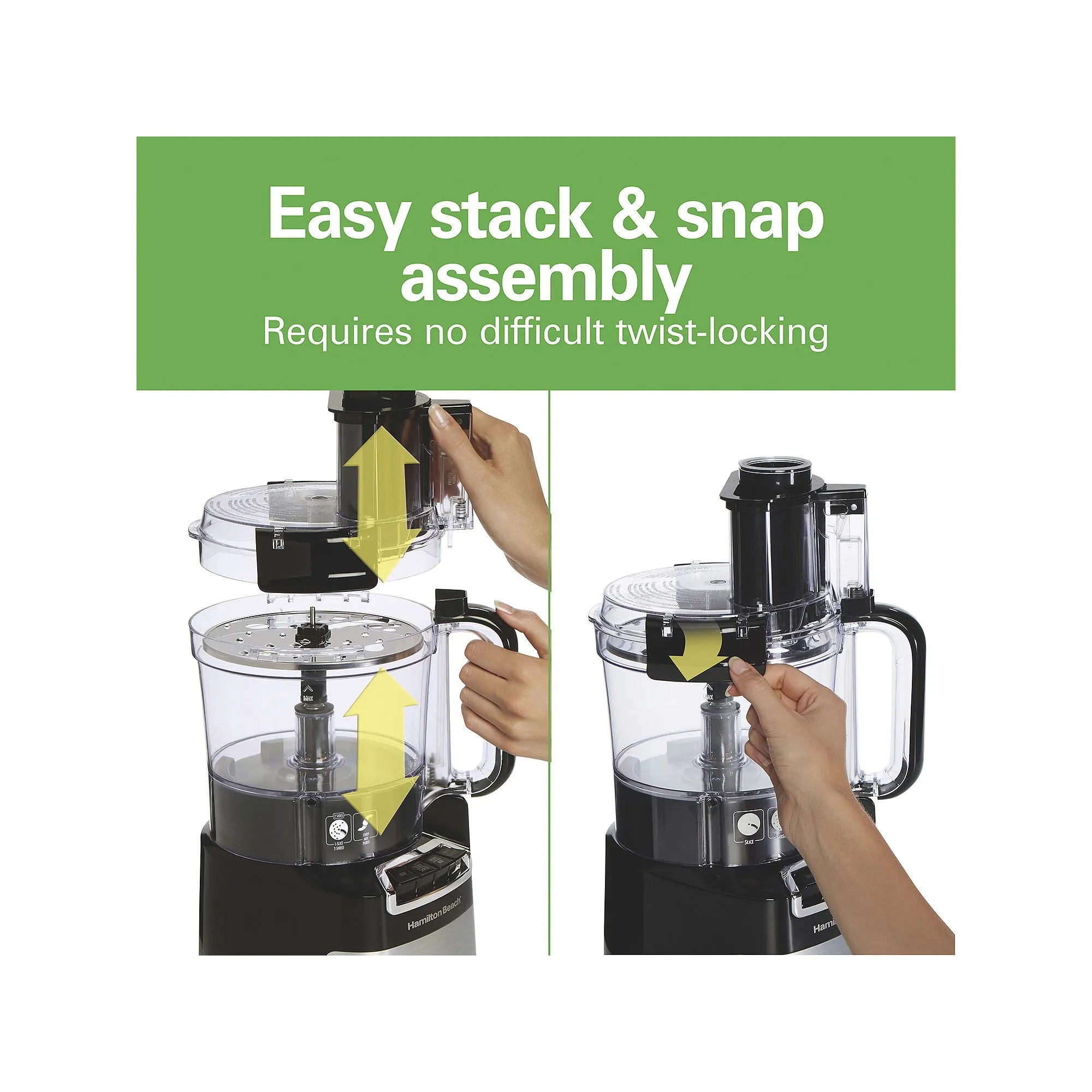 Hamilton Beach 70723C Stack & Snap Food Processor with 10C bowl