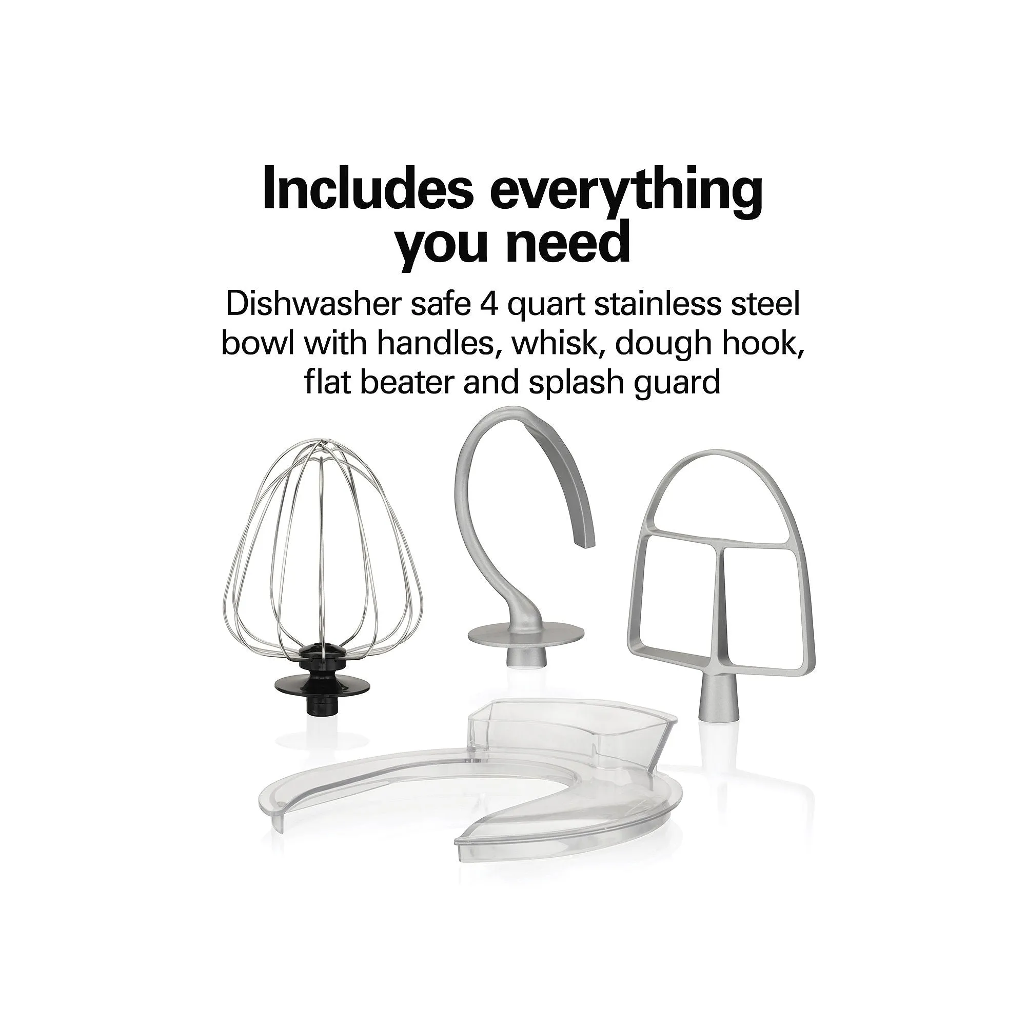 Hamilton Beach Stand Mixer With 4 Quart Stainless Steel Bowl 63398 - PEARL WHITE ONE SIZE