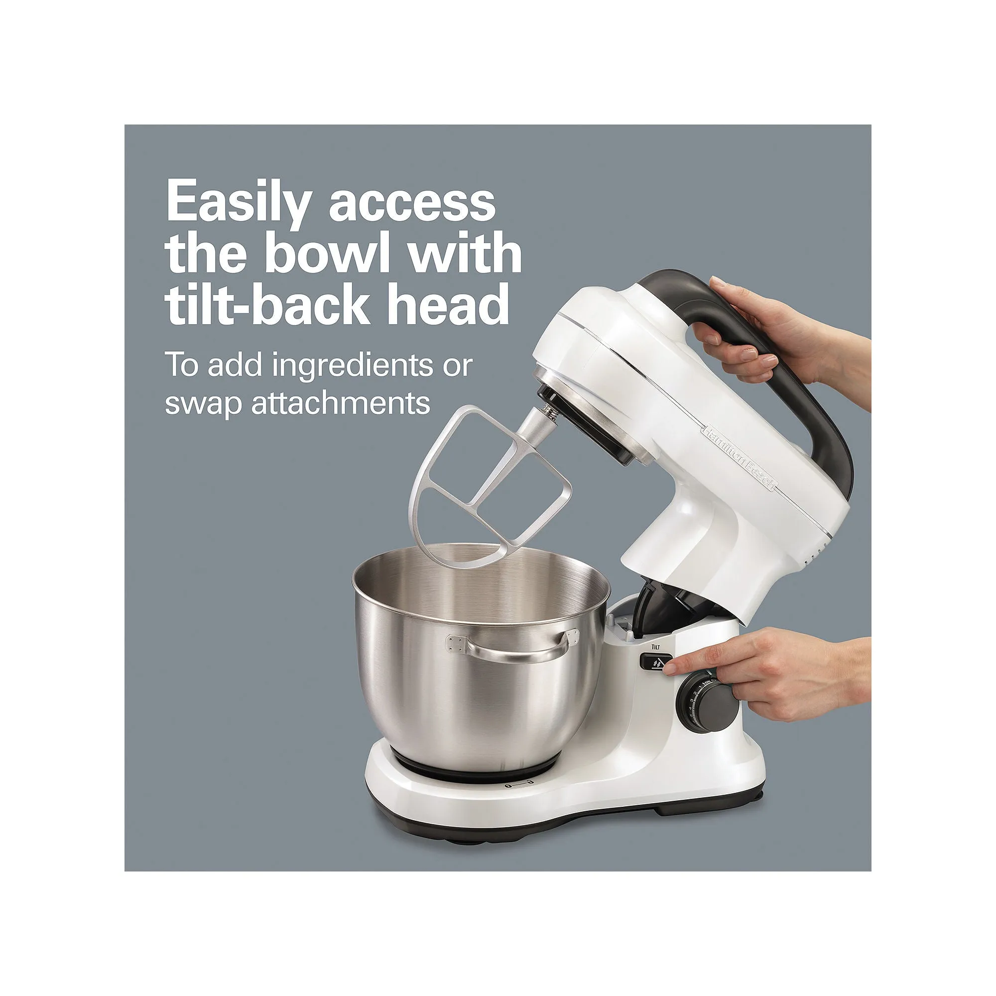 Hamilton Beach Stand Mixer With 4 Quart Stainless Steel Bowl 63398 - PEARL WHITE ONE SIZE