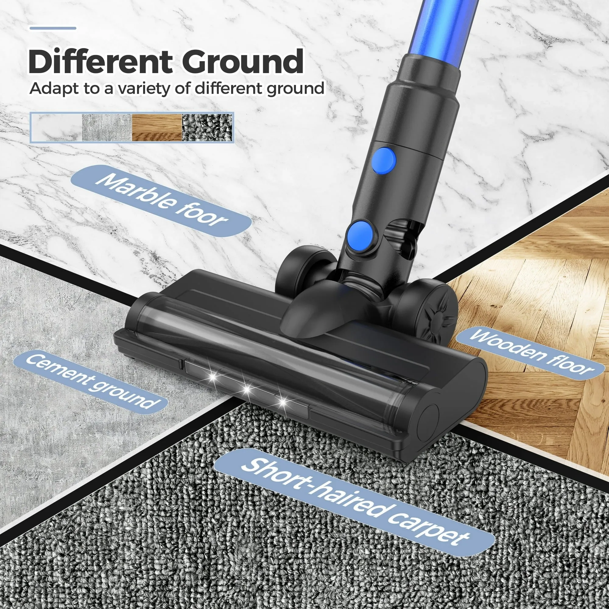 Hijob ddxcq Portable Cordless Stick Vacuum Cleaner, Blue