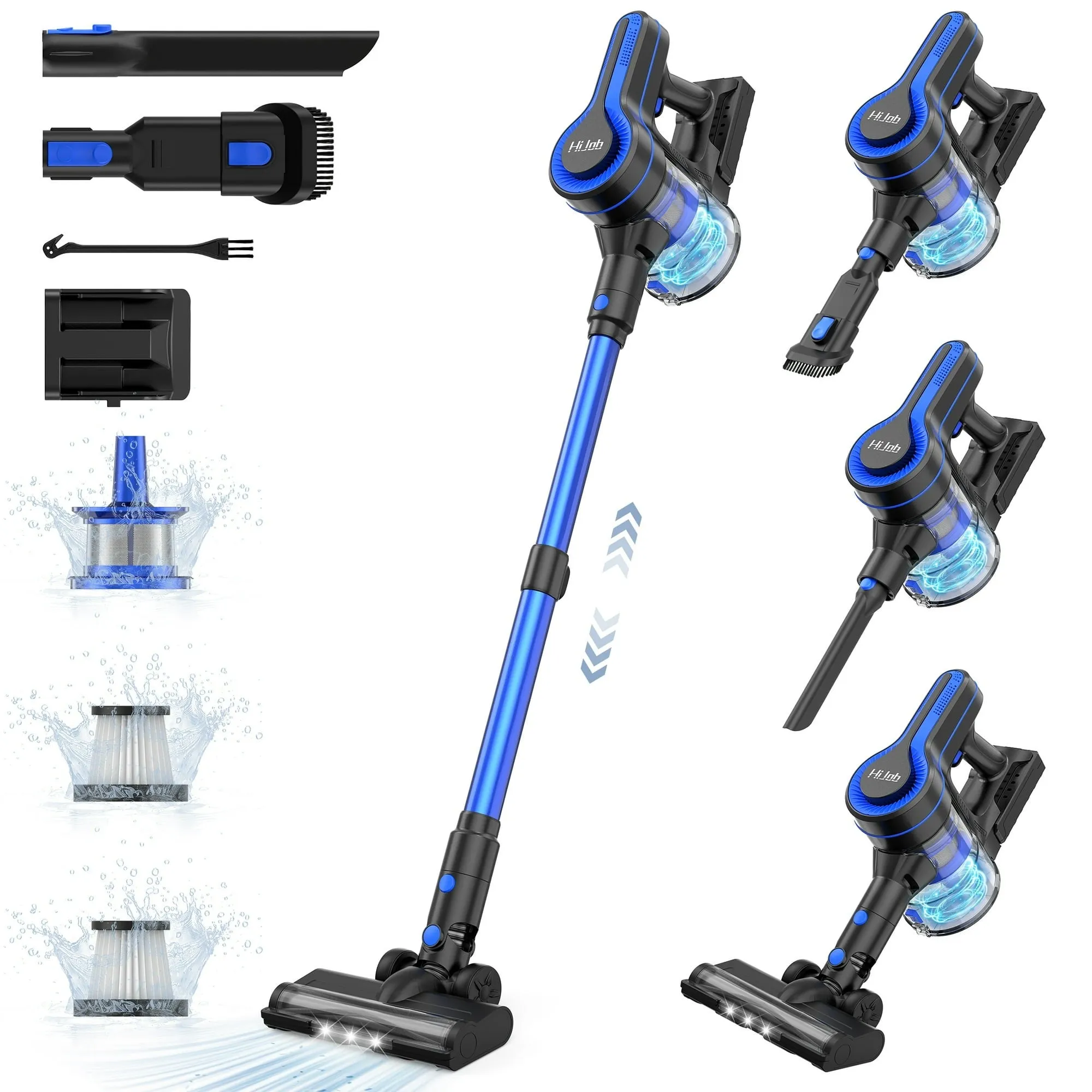Hijob ddxcq Portable Cordless Stick Vacuum Cleaner, Blue