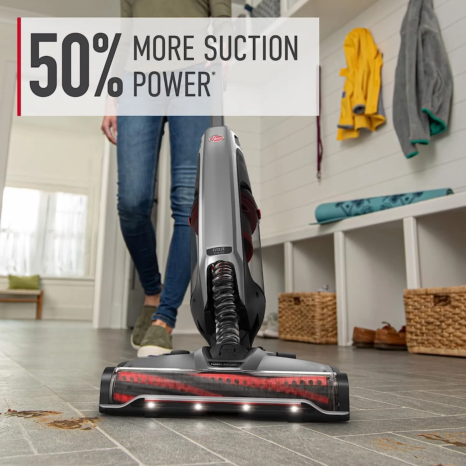 Hoover BH53801V ONEPWR Evolve Pet Elite Cordless Upright Vacuum Cleaner - Gray
