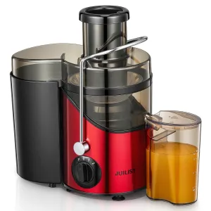 Juilist AMR526 Juicer Machines, 3" Wide Mouth Juicer Extractor, 3-Speed Setting, 400W Easy to Clean, Bright Red