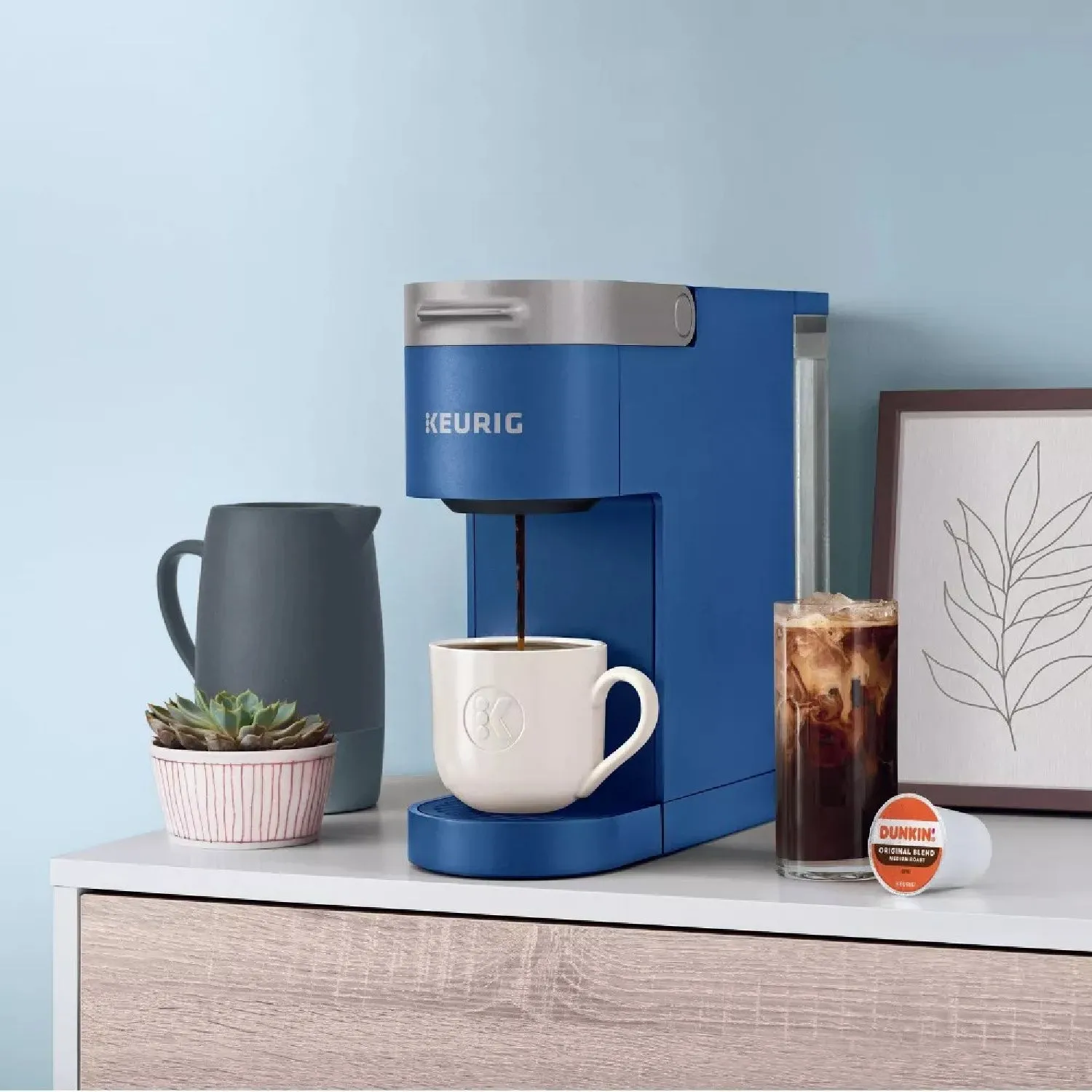 Keurig K-Slim ICED Single-Serve Coffee Maker, Alpine Blue