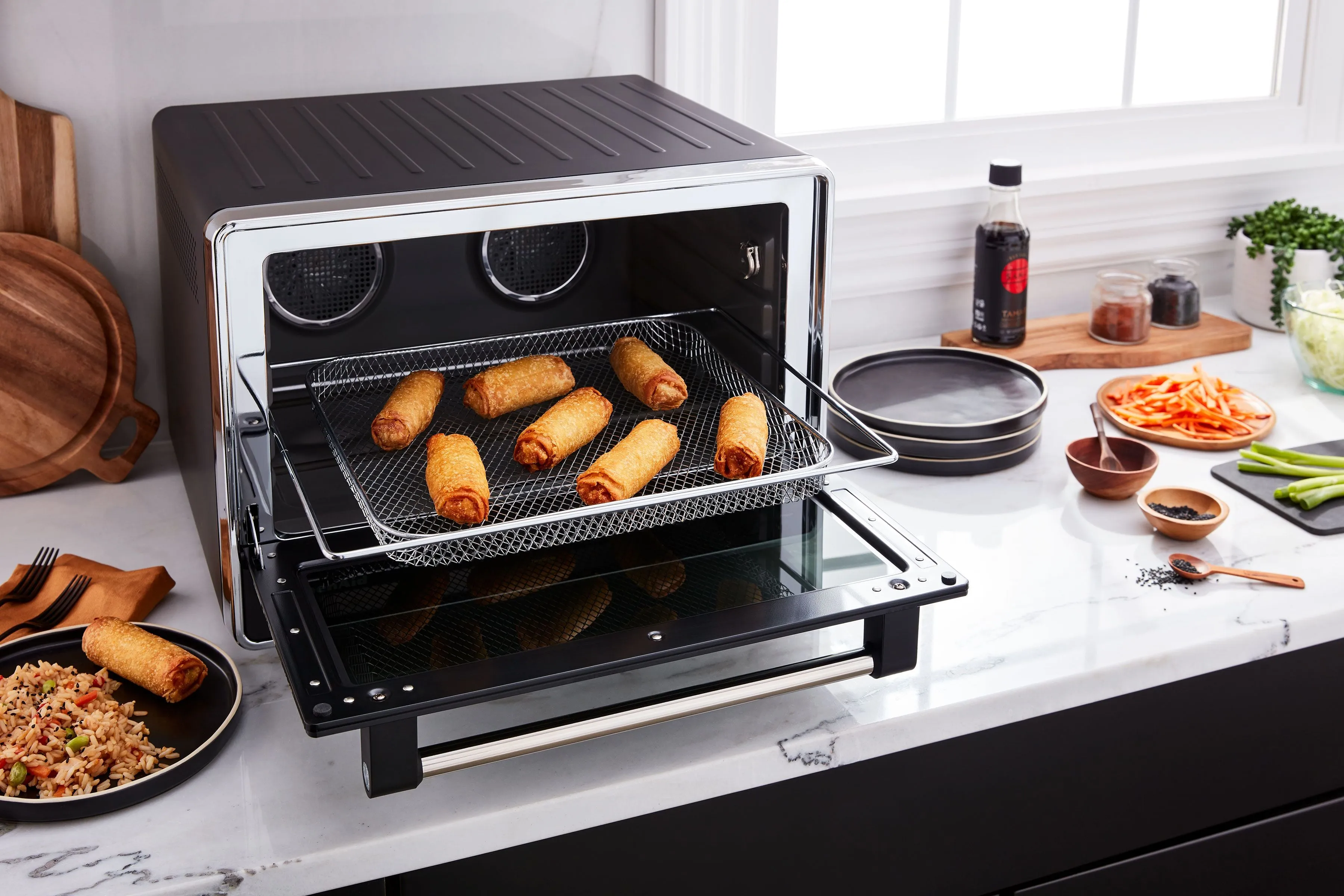 KitchenAid® Black Matte Dual Convection Countertop Oven with Air Fry and Temperature Probe - KCO224BM