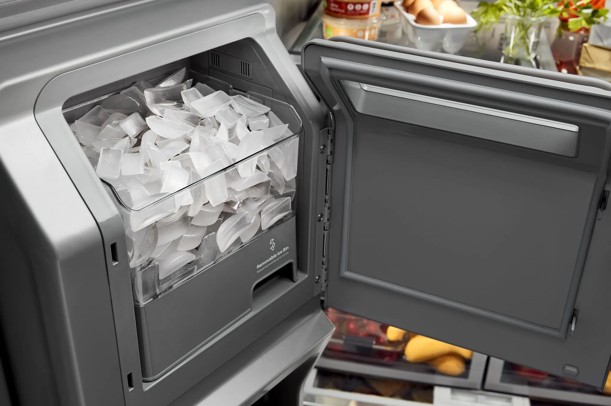 KitchenAid Black Stainless 35. 94" French Door Refrigerator (27.00 Cu Ft) - KRFF577KBS