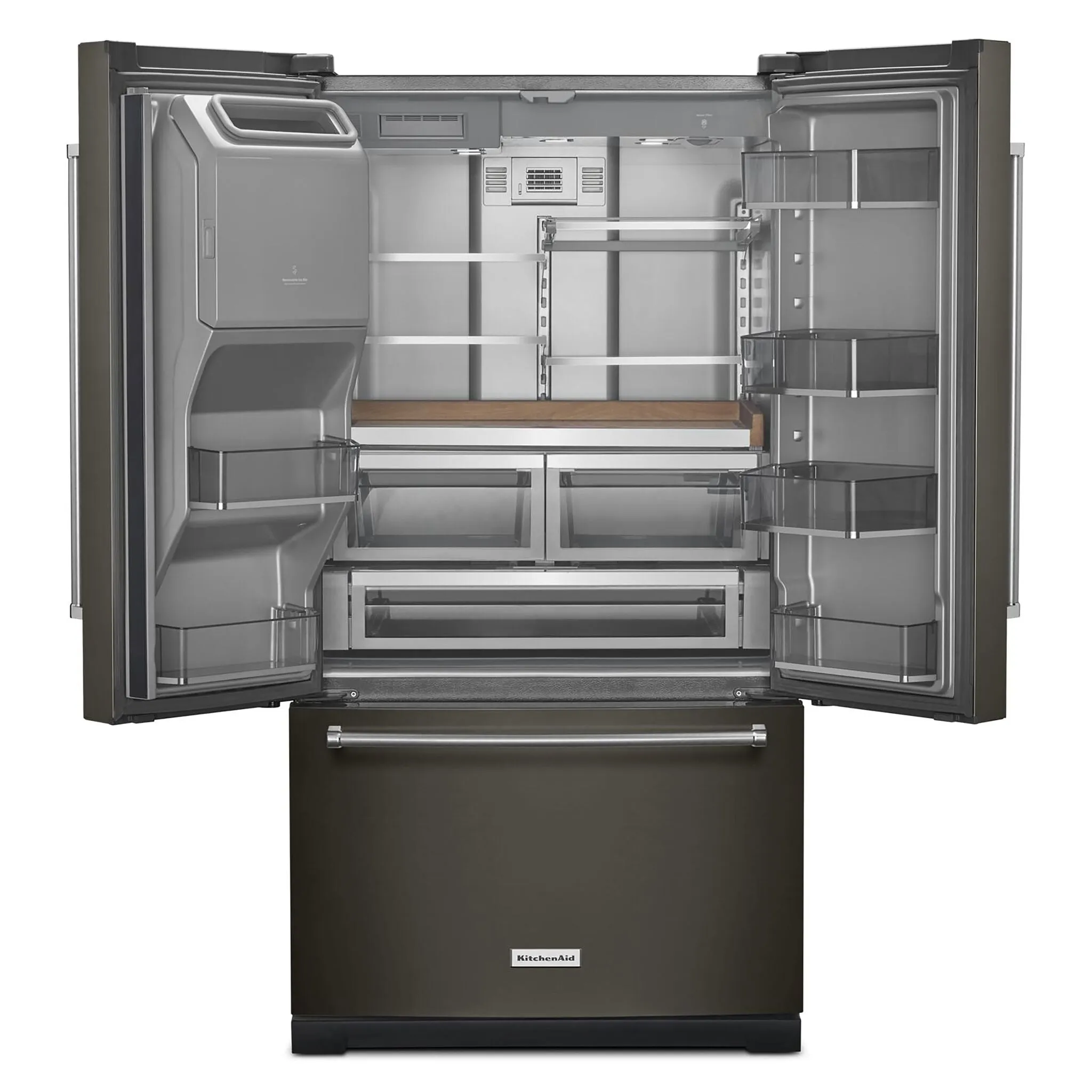 KitchenAid Black Stainless 35. 94" French Door Refrigerator (27.00 Cu Ft) - KRFF577KBS