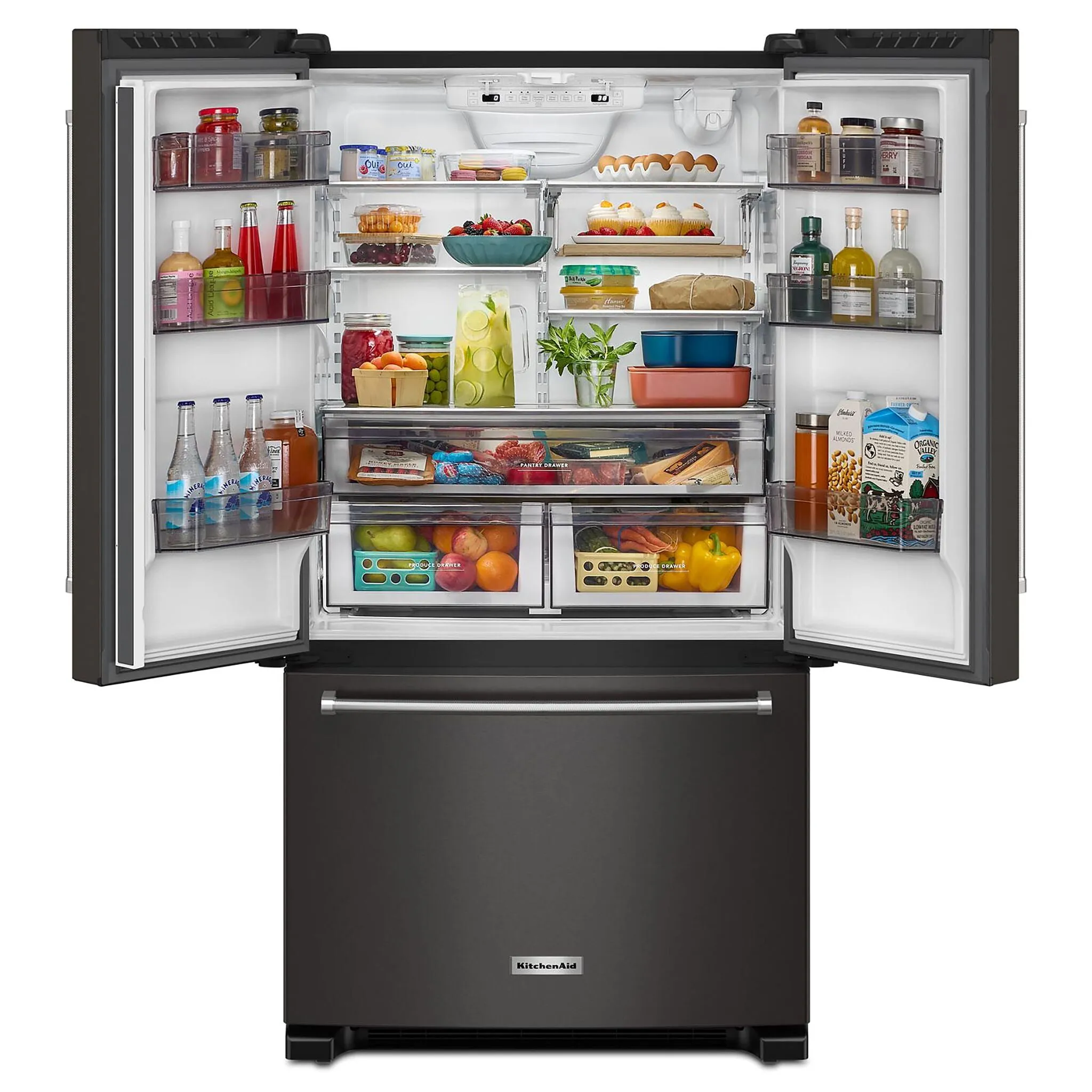 KitchenAid Fingerprint Resistant Black Stainless Counter-Depth French Door Refrigerator (20 Cu.Ft.) - KRFC136RBS