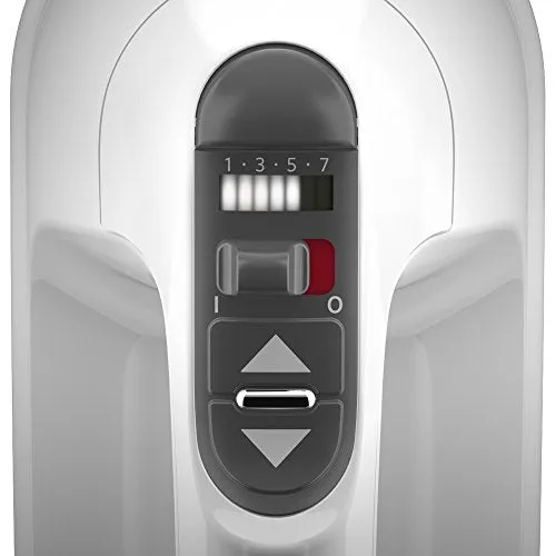KitchenAid KHM7210CU 7-Speed Contour Silver Hand Mixer, White
