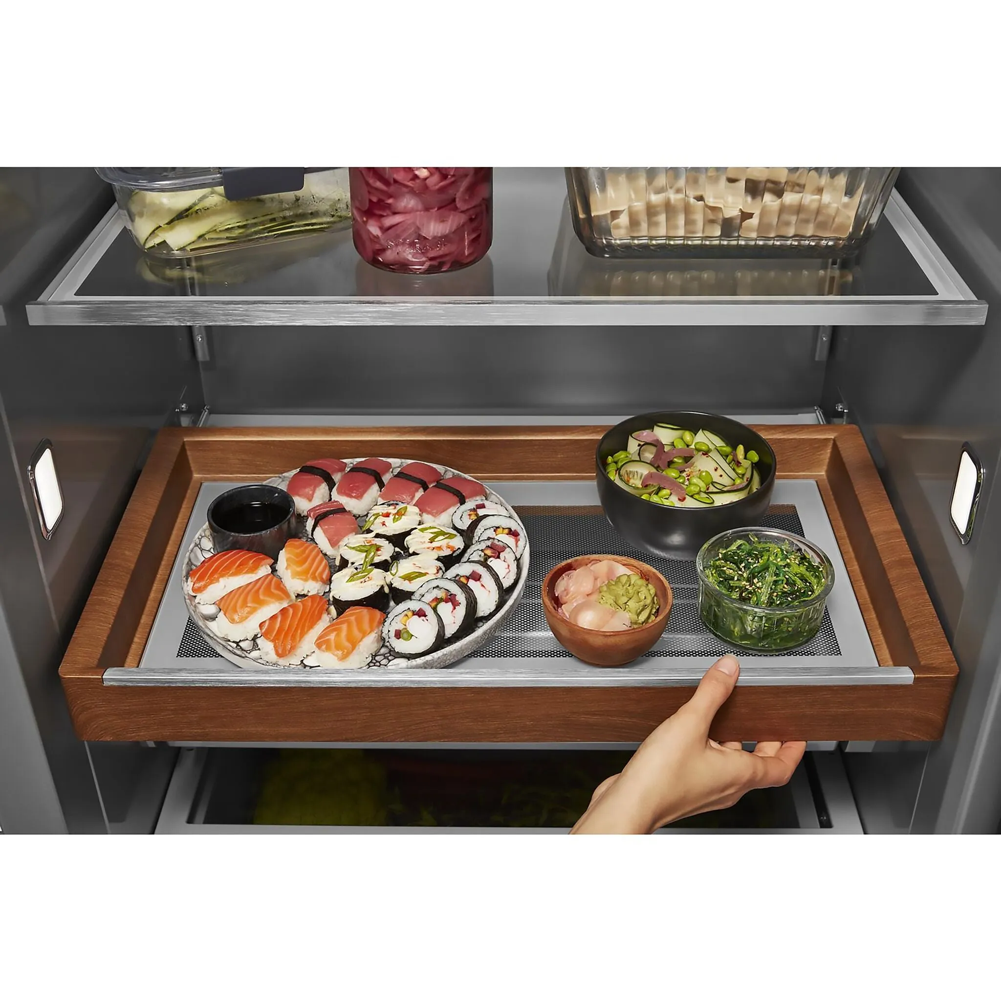 KitchenAid PrintShield Black Stainless Built-In Side-by-Side Refrigerator (25.5 Cu. Ft.) - KBSN702MBS