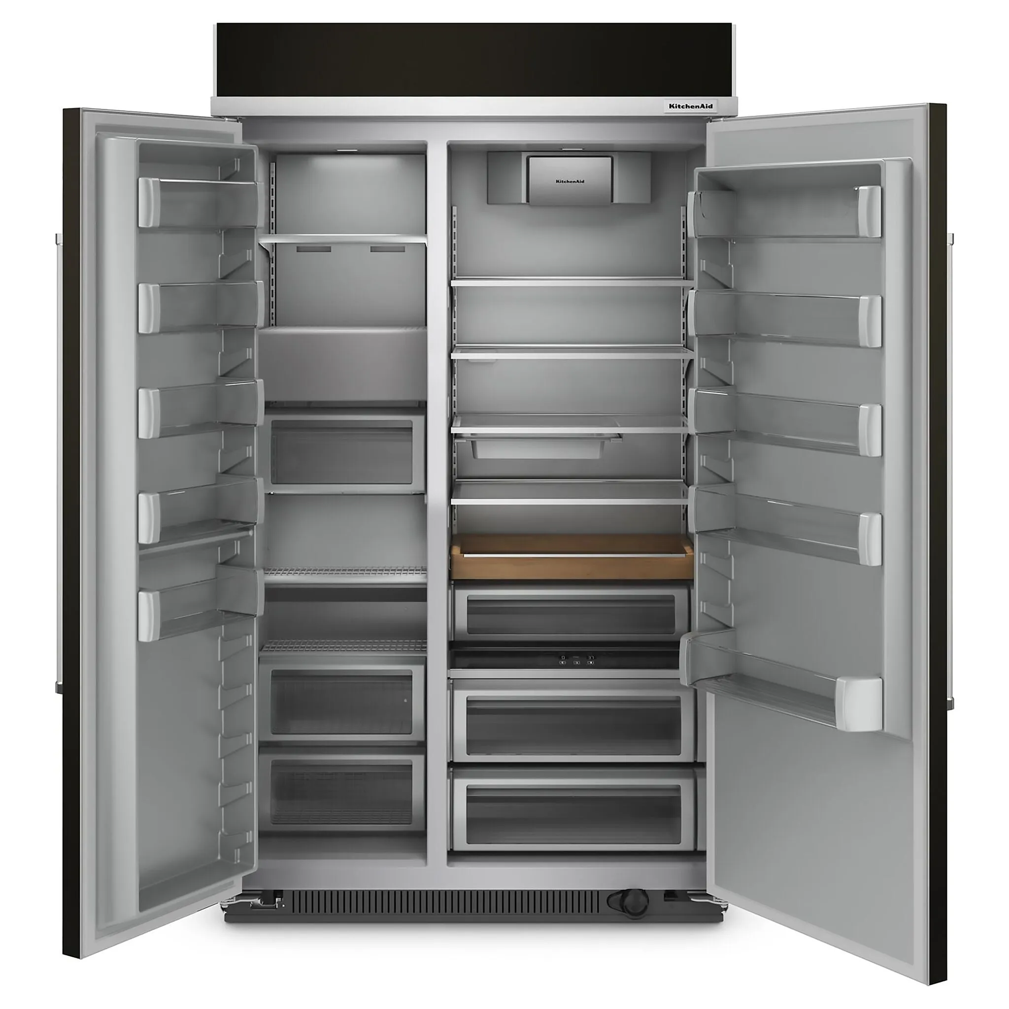 KitchenAid PrintShield Black Stainless Built-In Side-by-Side Refrigerator (30 Cu.Ft.) - KBSN708MBS