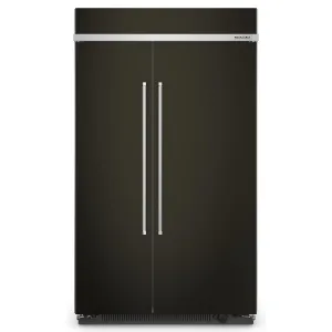 KitchenAid PrintShield Black Stainless Built-In Side-by-Side Refrigerator (30 Cu.Ft.) - KBSN708MBS