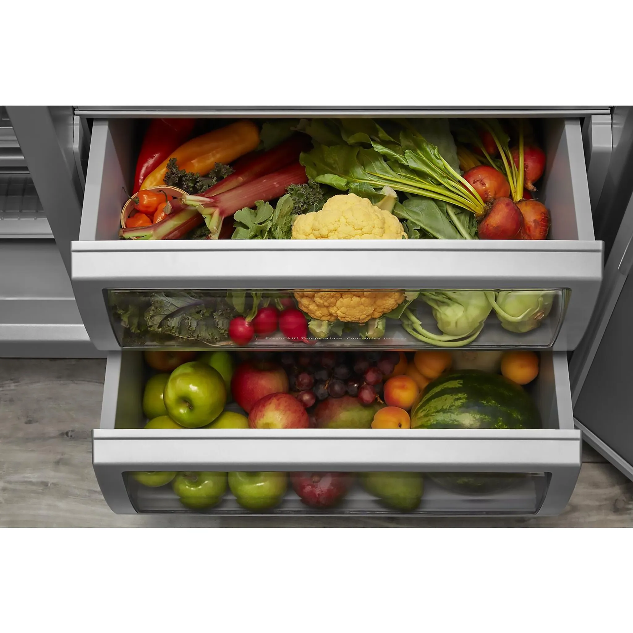 KitchenAid PrintShield Stainless Steel Built-In Side-by-Side Refrigerator with Ice and Water Dispenser (25.1 Cu. Ft.)- KBSD702MSS
