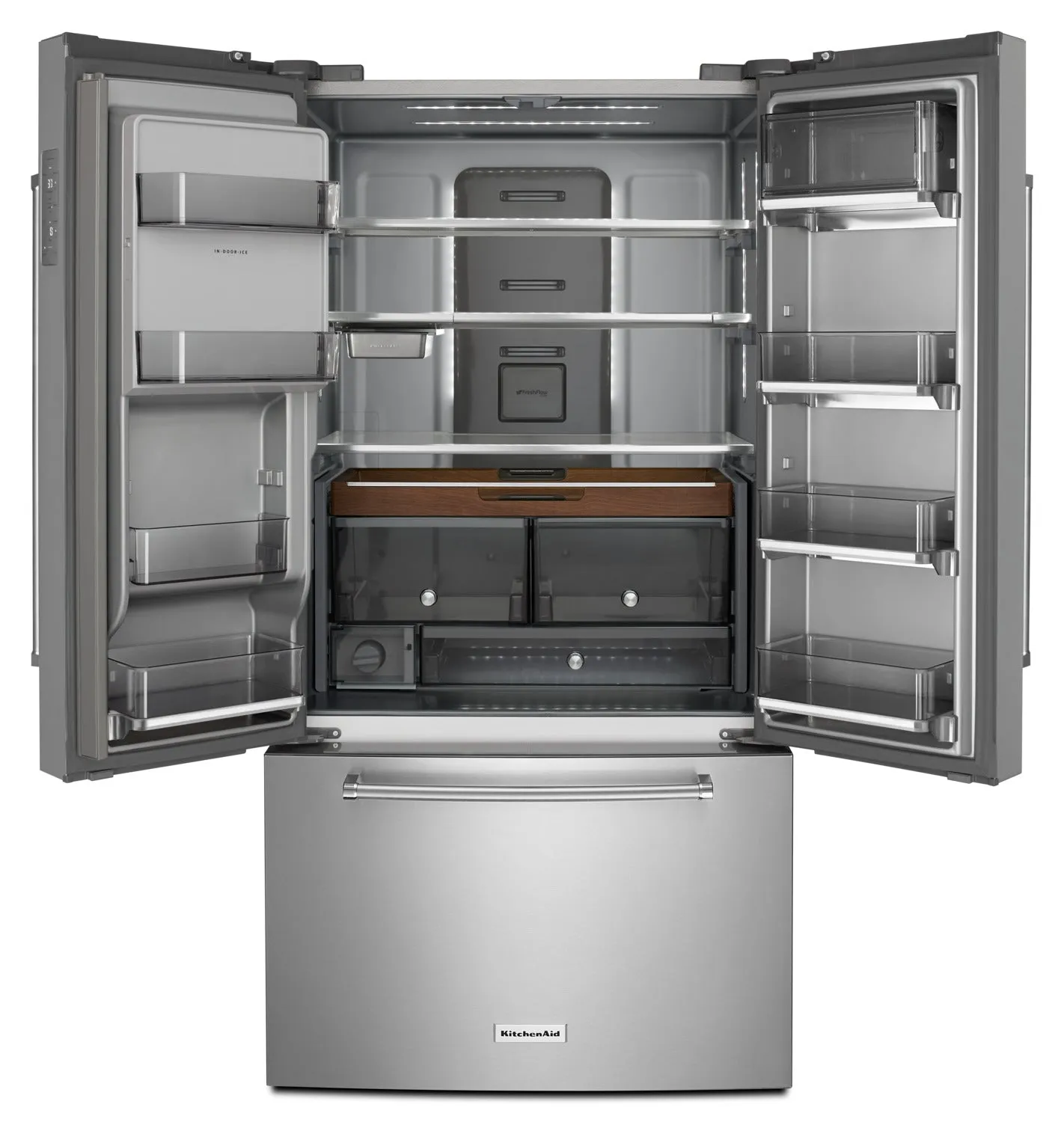 KitchenAid Stainless Steel Counter-Depth French Door Refrigerator (23.8 Cu. Ft.) - KRFC704FPS