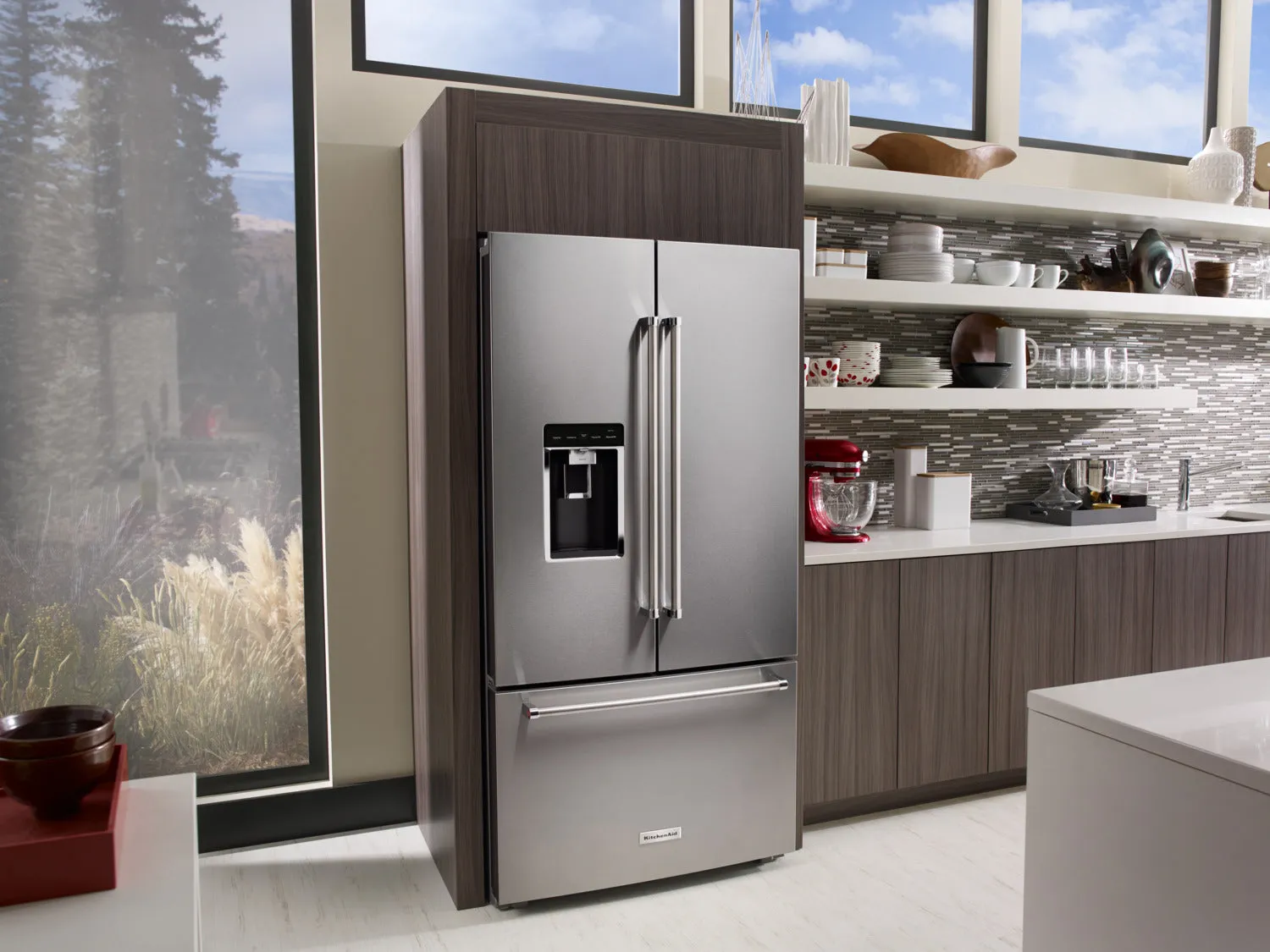 KitchenAid Stainless Steel Counter-Depth French Door Refrigerator (23.8 Cu. Ft.) - KRFC704FPS