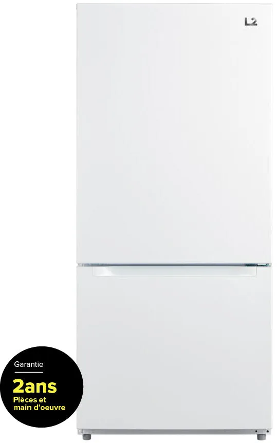 L2 White Bottom-Freezer Refrigerator (18.7 cu. ft.) - LRB19B5AWWC