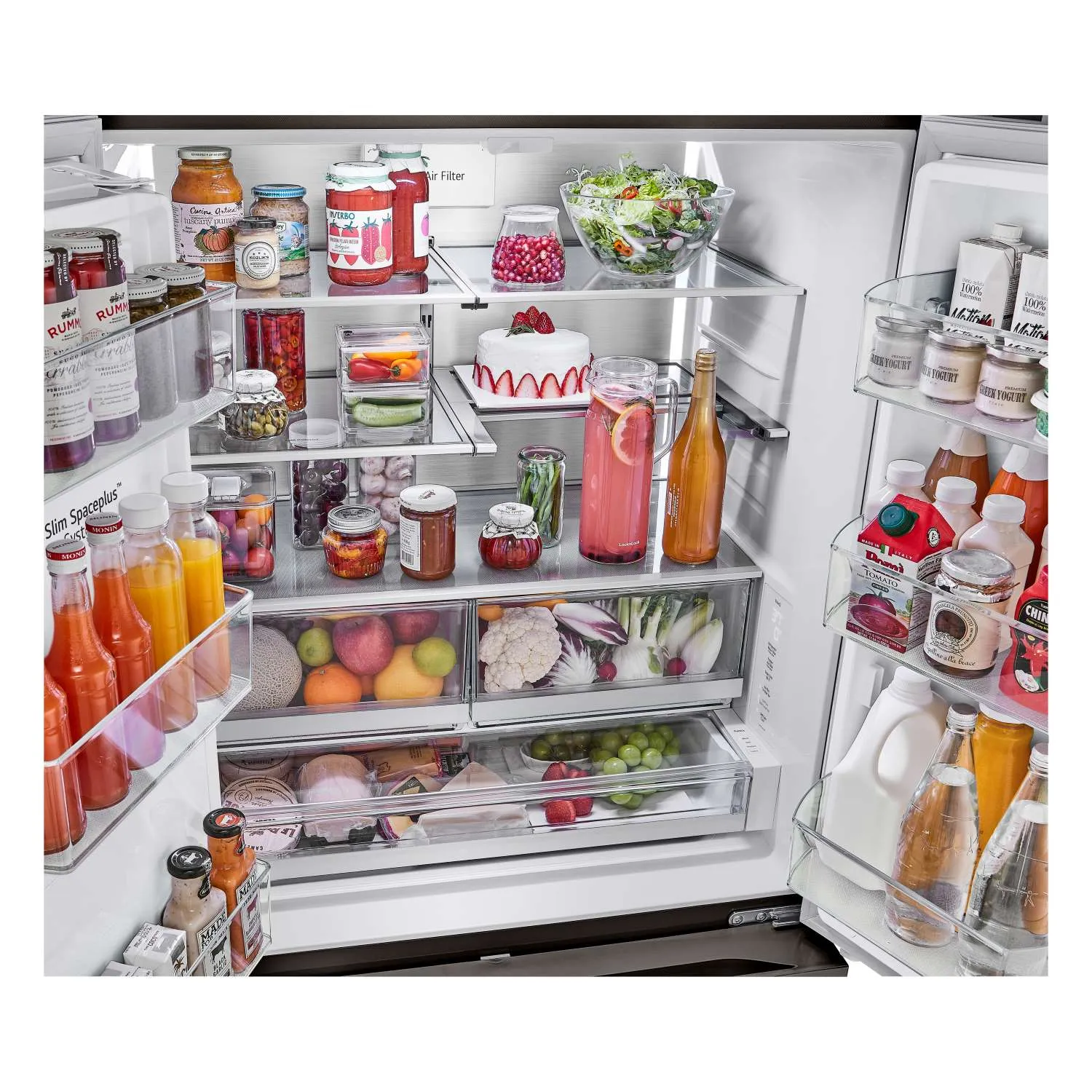 LG Smart Counter-Depth MAX™ Black Stainless Steel French Door Refrigerator with Four Types of Ice (26 cu. ft.) - LRYXC2606D