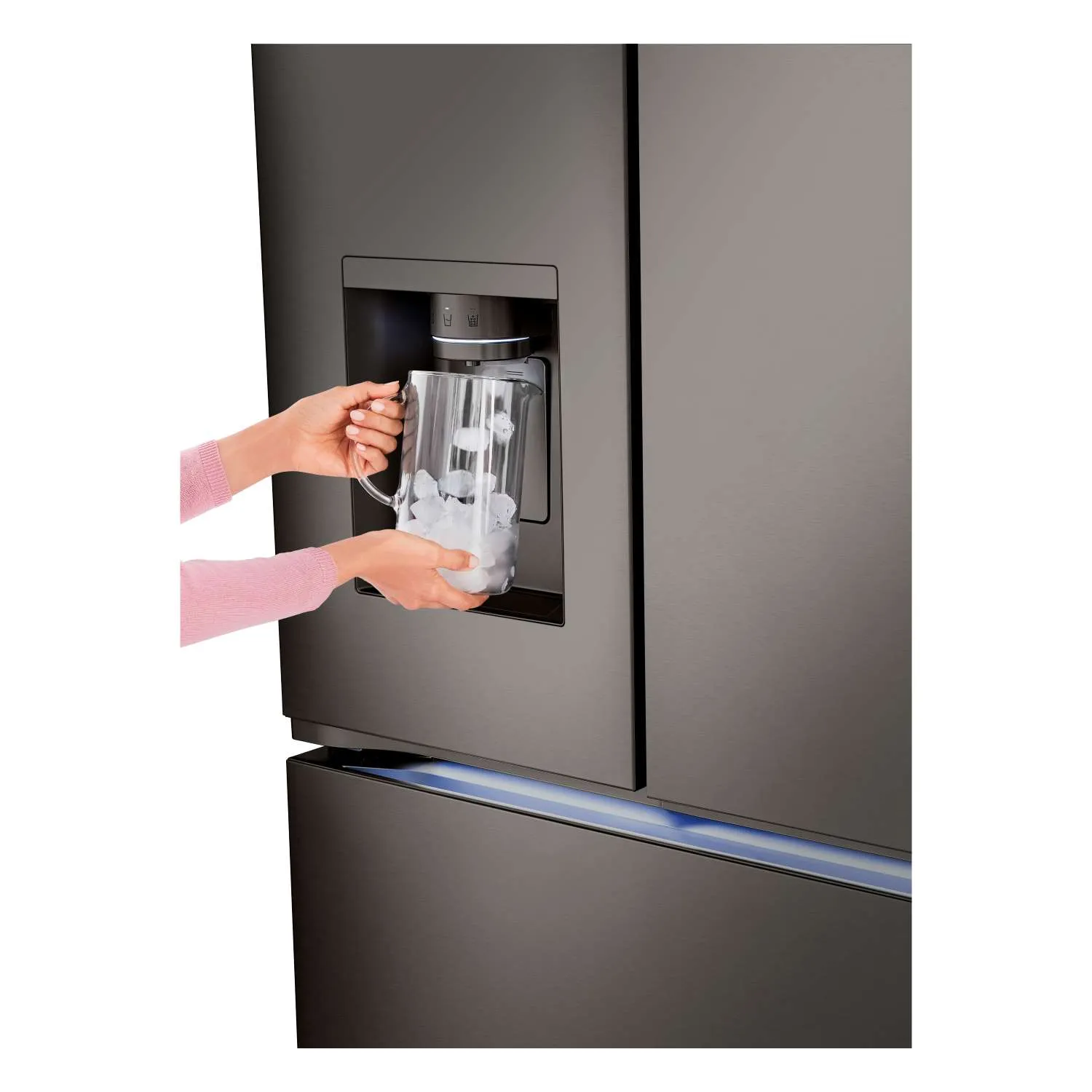LG Smart Counter-Depth MAX™ Black Stainless Steel French Door Refrigerator with Four Types of Ice (26 cu. ft.) - LRYXC2606D