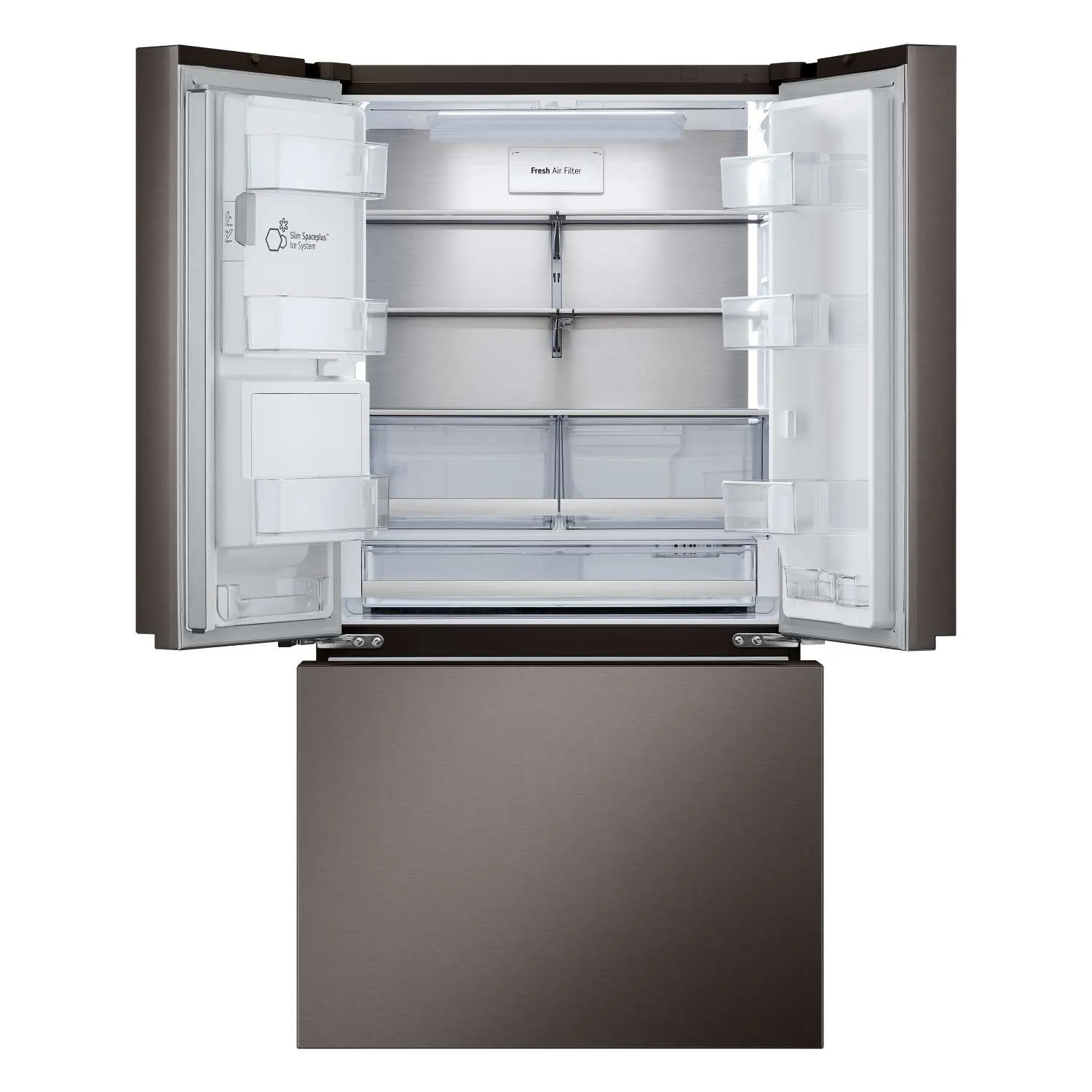 LG Smart Counter-Depth MAX™ Black Stainless Steel French Door Refrigerator with Four Types of Ice (26 cu. ft.) - LRYXC2606D