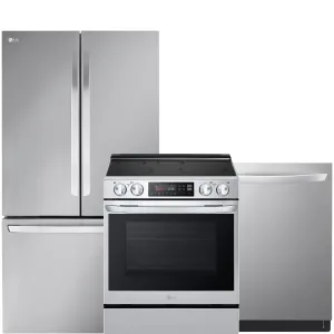 LG Smudge Resistant Stainless Steel Kitchen Package with French Door Refrigerator, Induction Range & Built-In Dishwasher