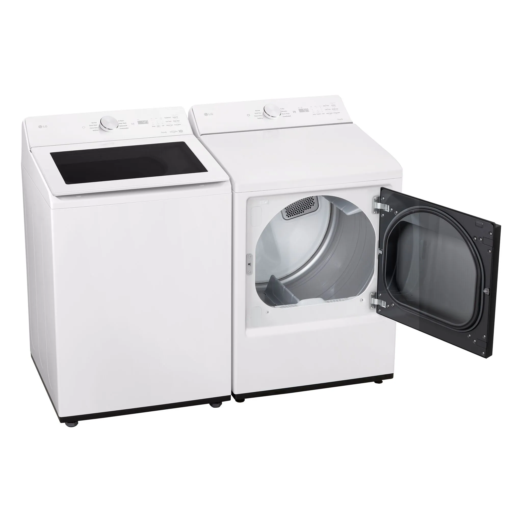 LG White Mega Capacity Smart Top Load Washer (5.6 Cu. Ft) & Electric Dryer with AI Sensing (7.3 Cu.Ft) - WT8205CW/DLE8200W