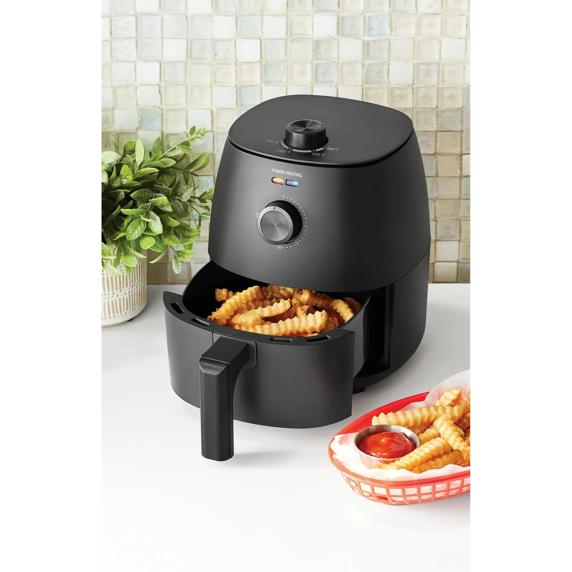 Mainstays 2.2 Qt Air Fryer, Non-Stick, Dishwasher Black