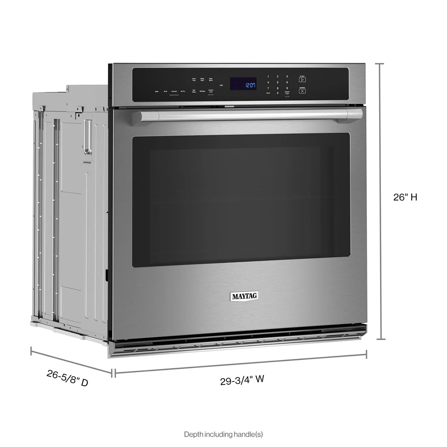 Maytag Fingerprint Resistant Stainless Steel Wall Oven with Air Fry (5.00 Cu Ft) - MOES6030LZ