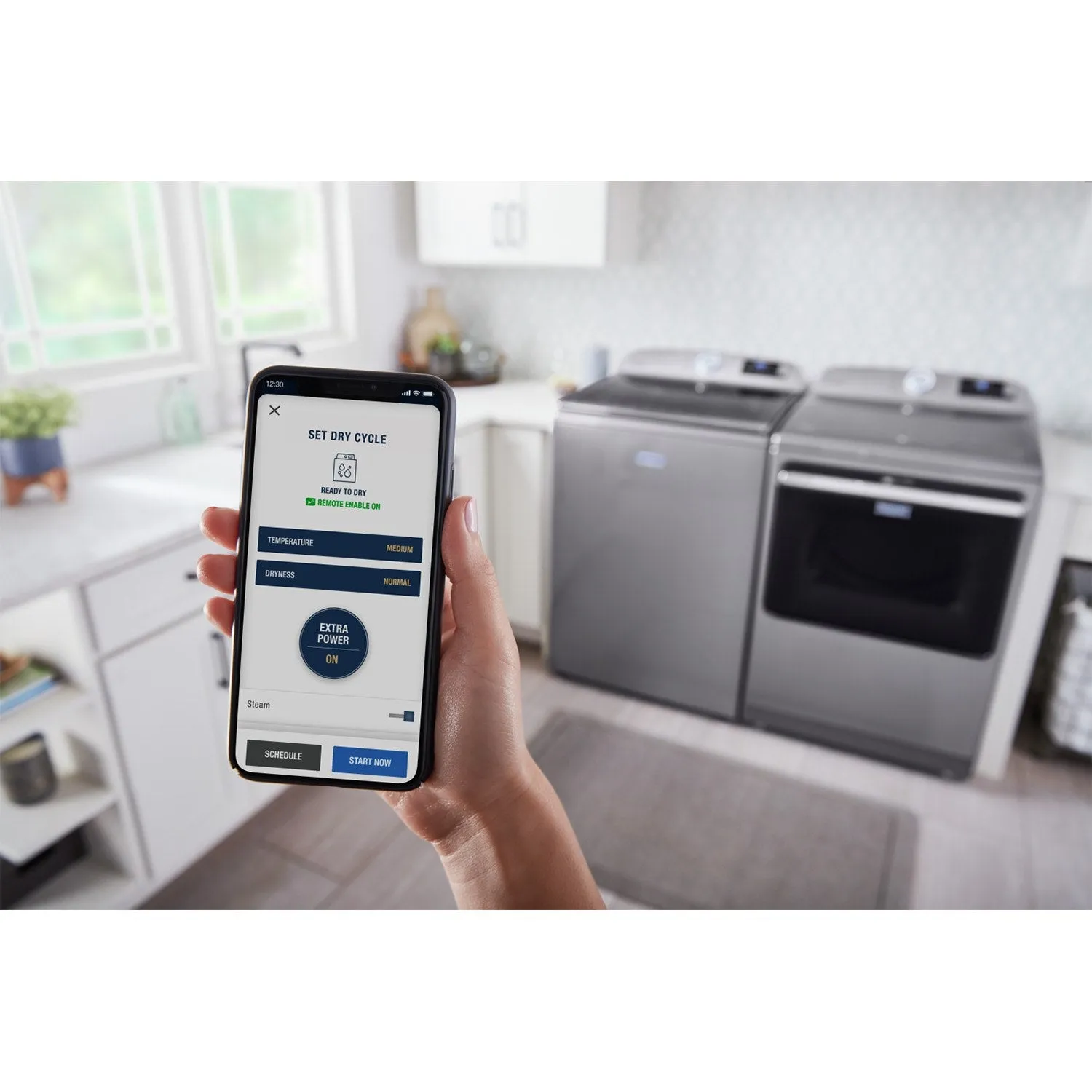 Maytag Metallic Slate Smart Top-Load Washer (6.0 cu. ft.) & Smart Gas Dryer (7.4 cu. ft.) - MVW7230HC/MGD7230HC