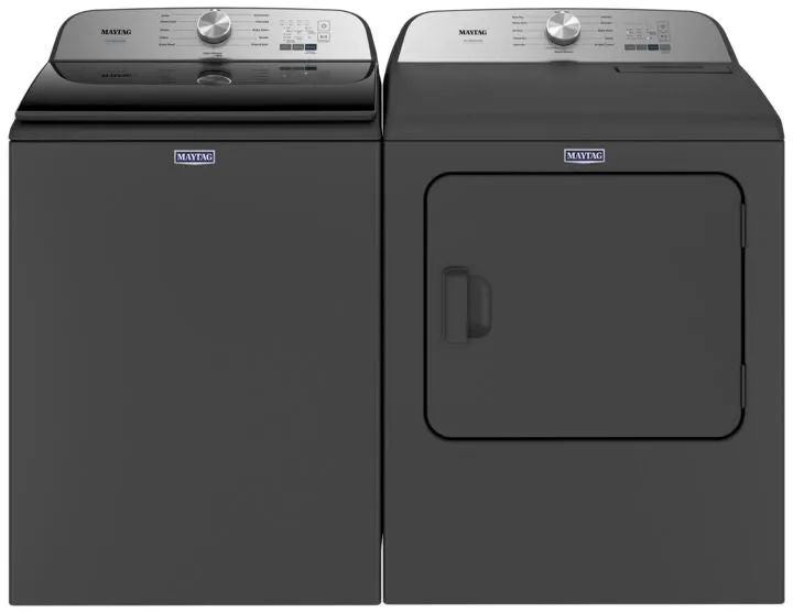 Maytag Volcano Black Top-Load Washer (5.4 cu. ft.) & Electric Dryer (7.0 cu. ft.) - MVW6500MBK/YMED6500MBK