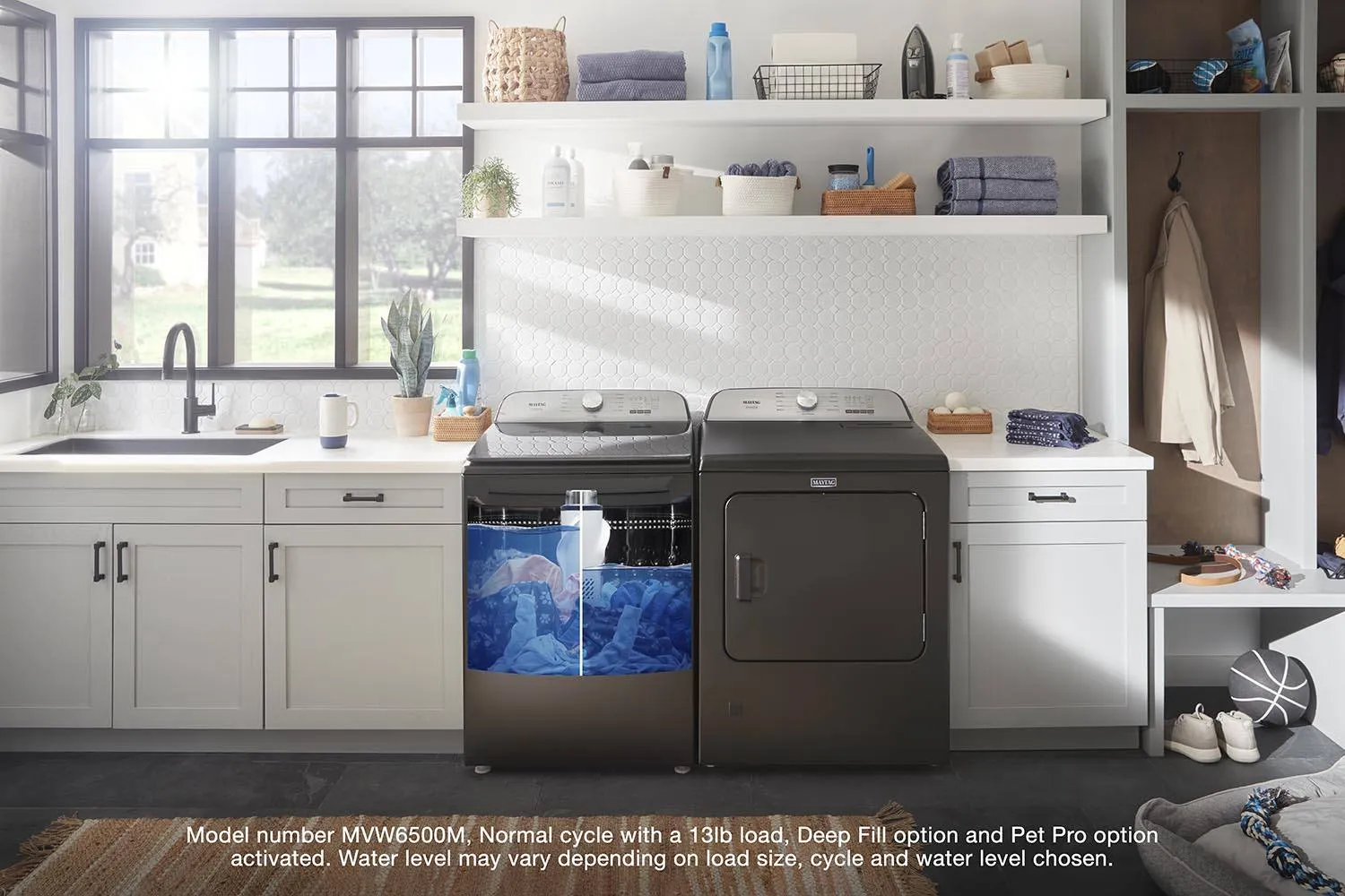 Maytag Volcano Black Top-Load Washer (5.4 cu. ft.) & Gas Dryer (7.0 cu. ft.) - MVW6500MBK/MGD6500MBK