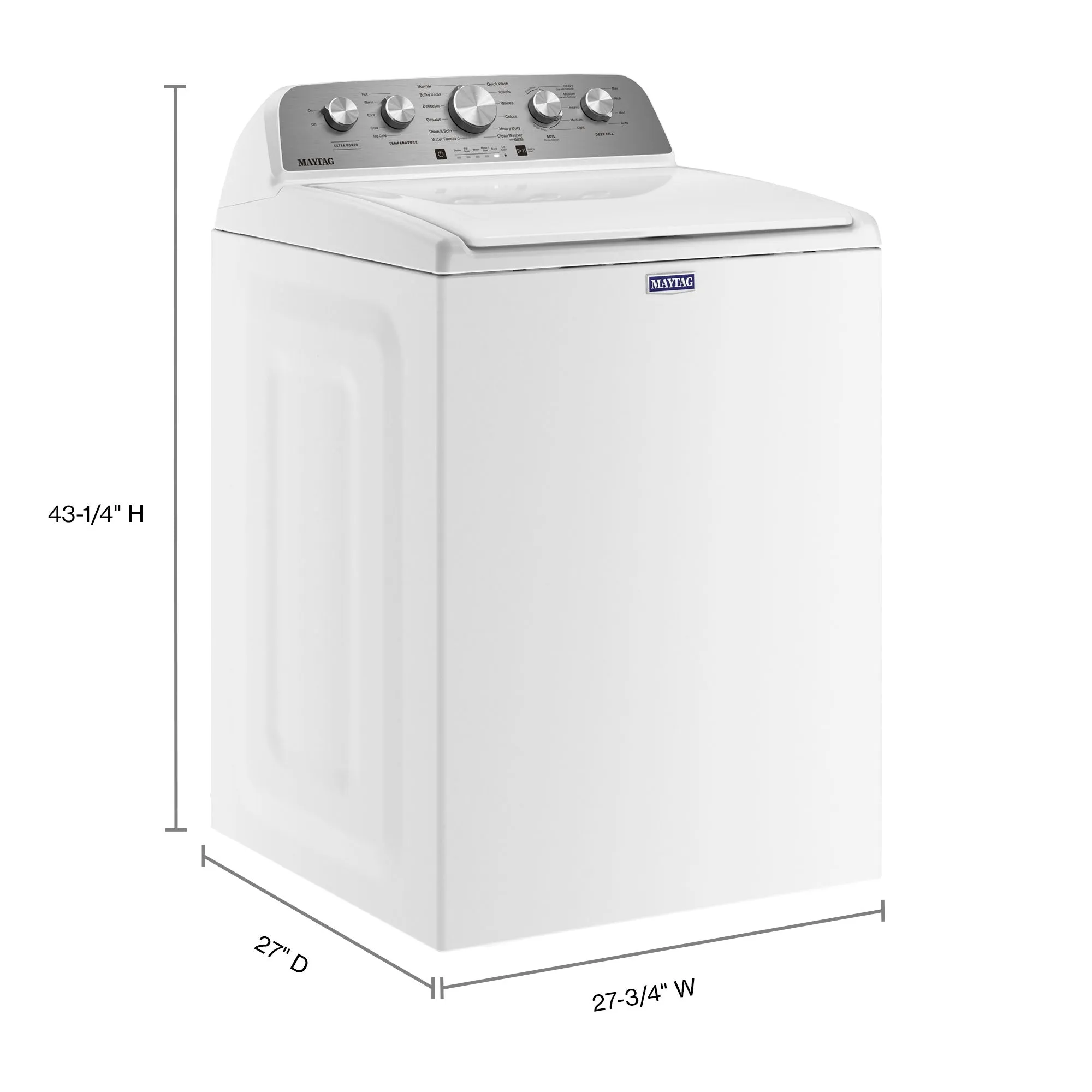 Maytag White Top Load Washer with Deep Fill - (5.2 cu. ft.) - MVW5035MW