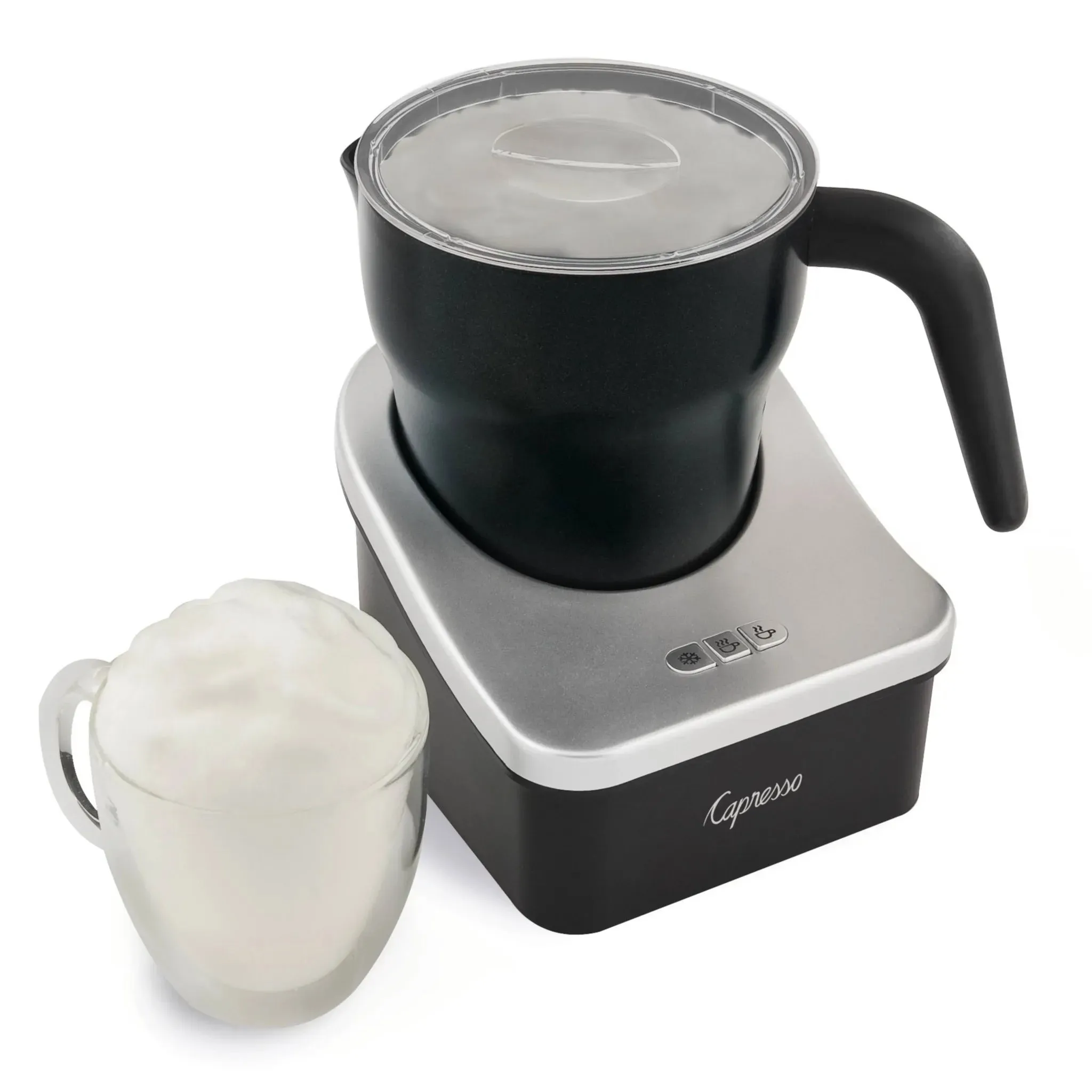 Milk Frother Froth PRO - Black/Silver 202.04: Electric Milk Steamer & Foamer, 600W, 1 Cup Capacity (See Description)