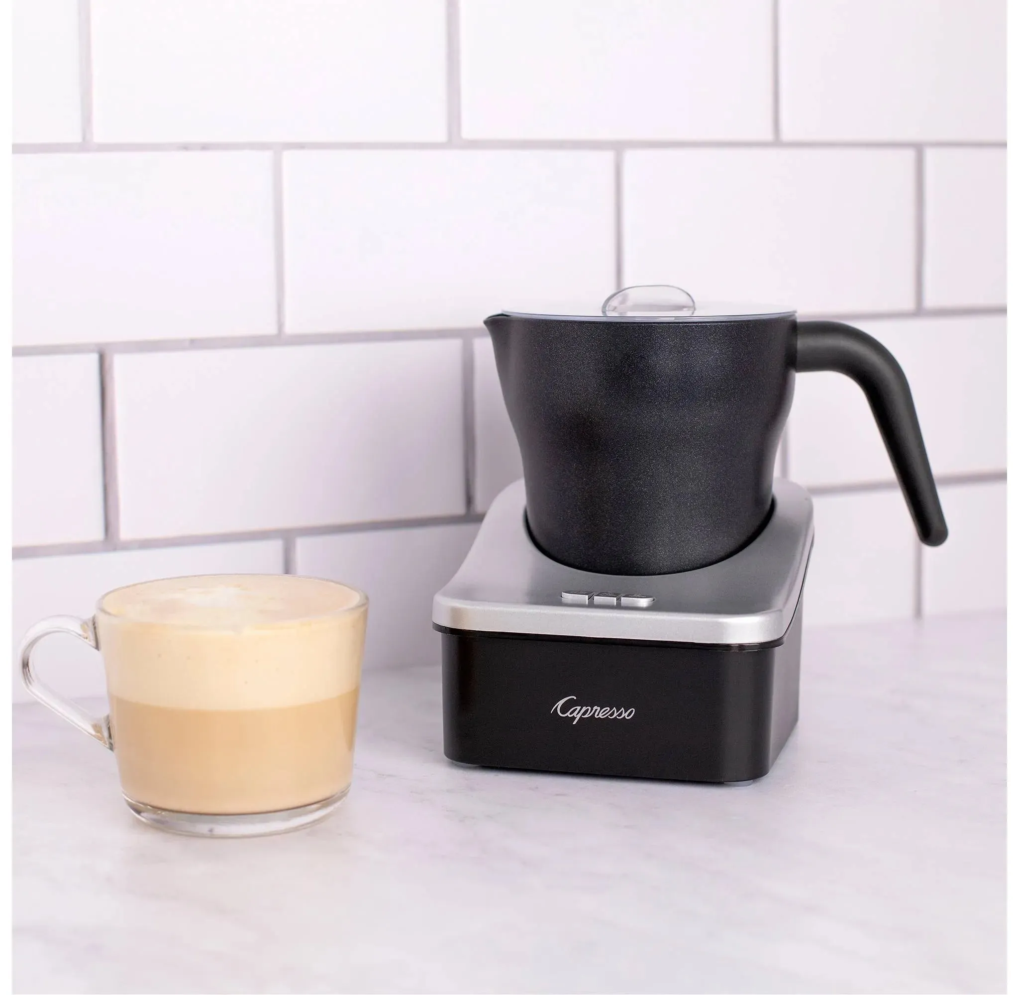 Milk Frother Froth PRO - Black/Silver 202.04: Electric Milk Steamer & Foamer, 600W, 1 Cup Capacity (See Description)