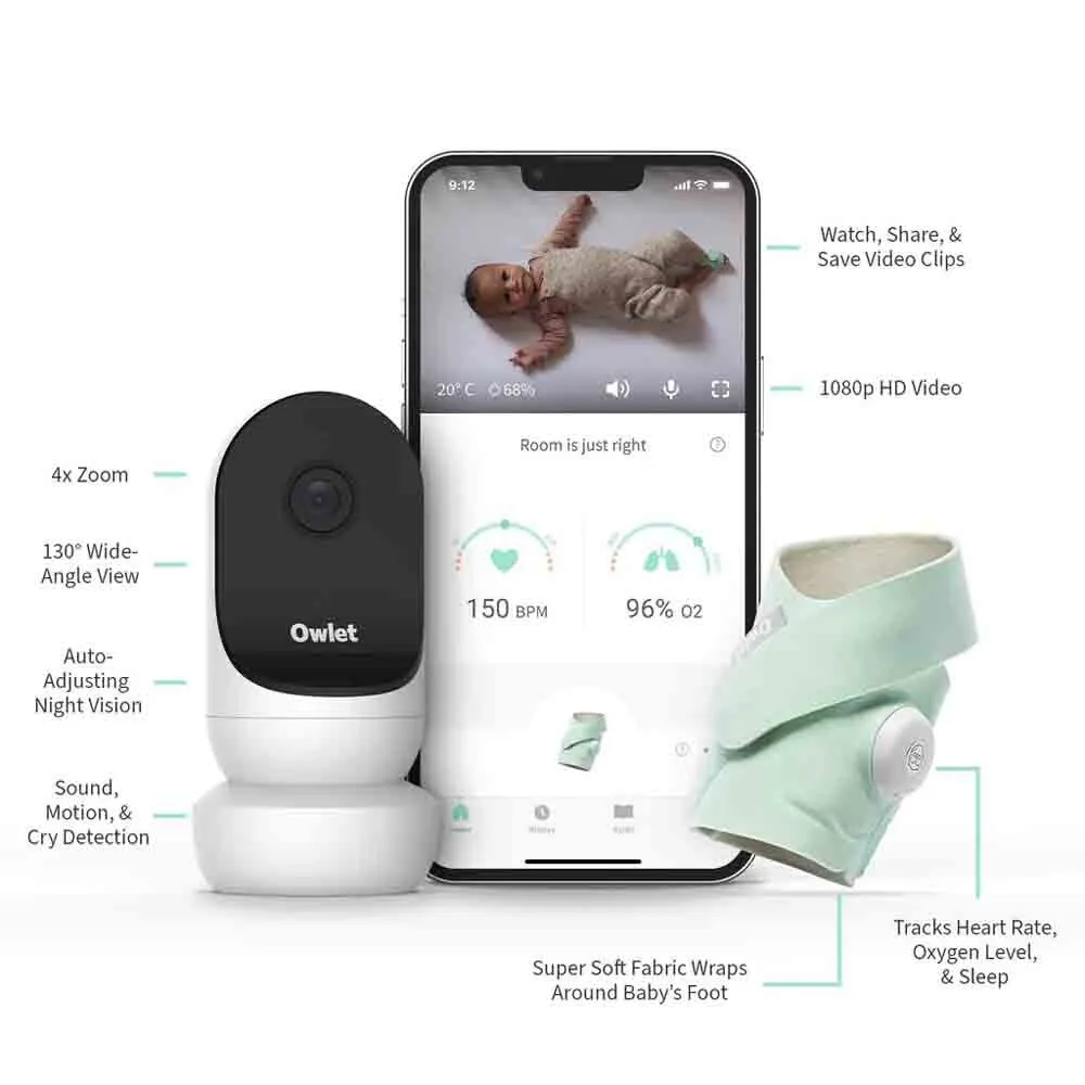 Owlet Monitor Duo 2 Smart Sock 3   Cam 2 HD Video Camera