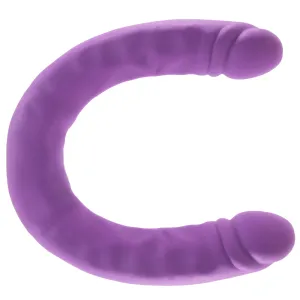 Rusé Slim 18 Inch Silicone Double Dildo in Purple