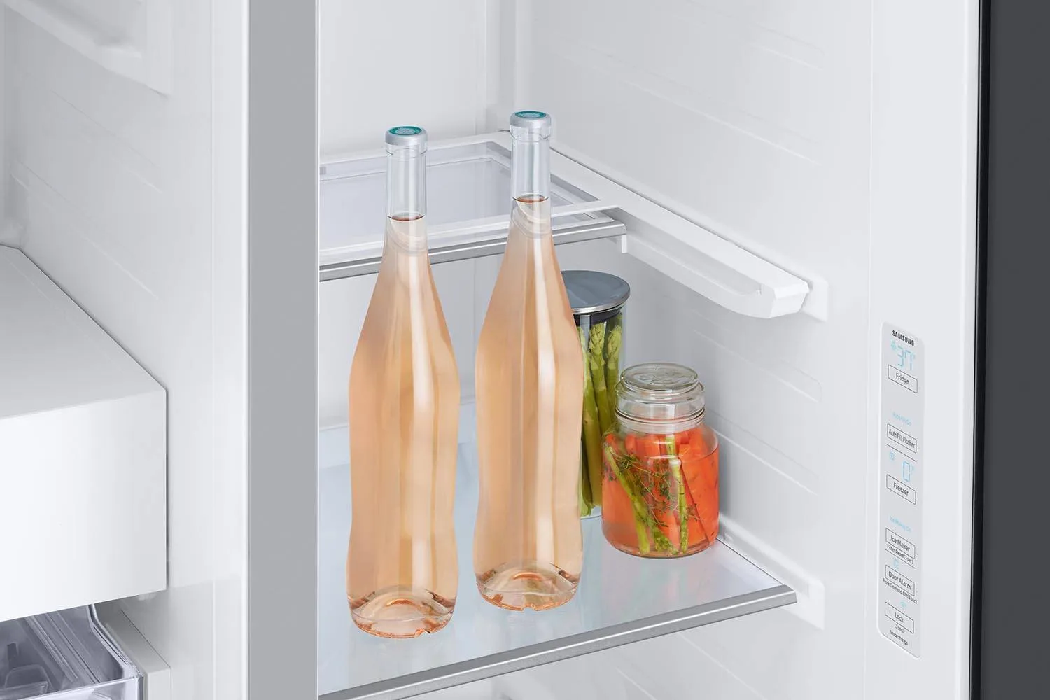Samsung BESPOKE White Glass 36" Side-by-Side Refrigerator with Beverage Center (22.6 cu.ft) - RS23CB760012AA