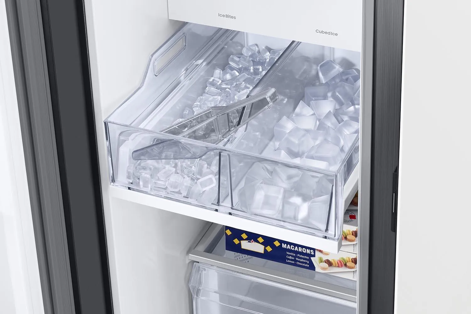 Samsung BESPOKE White Glass 36" Side-by-Side Refrigerator with Beverage Center (22.6 cu.ft) - RS23CB760012AA