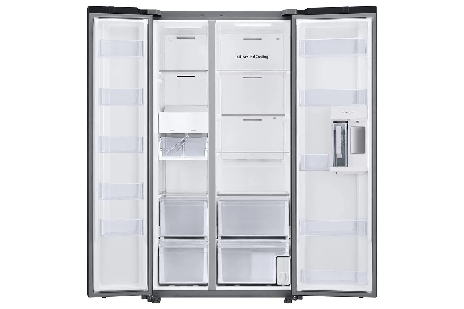 Samsung BESPOKE White Glass 36" Side-by-Side Refrigerator with Beverage Center (22.6 cu.ft) - RS23CB760012AA