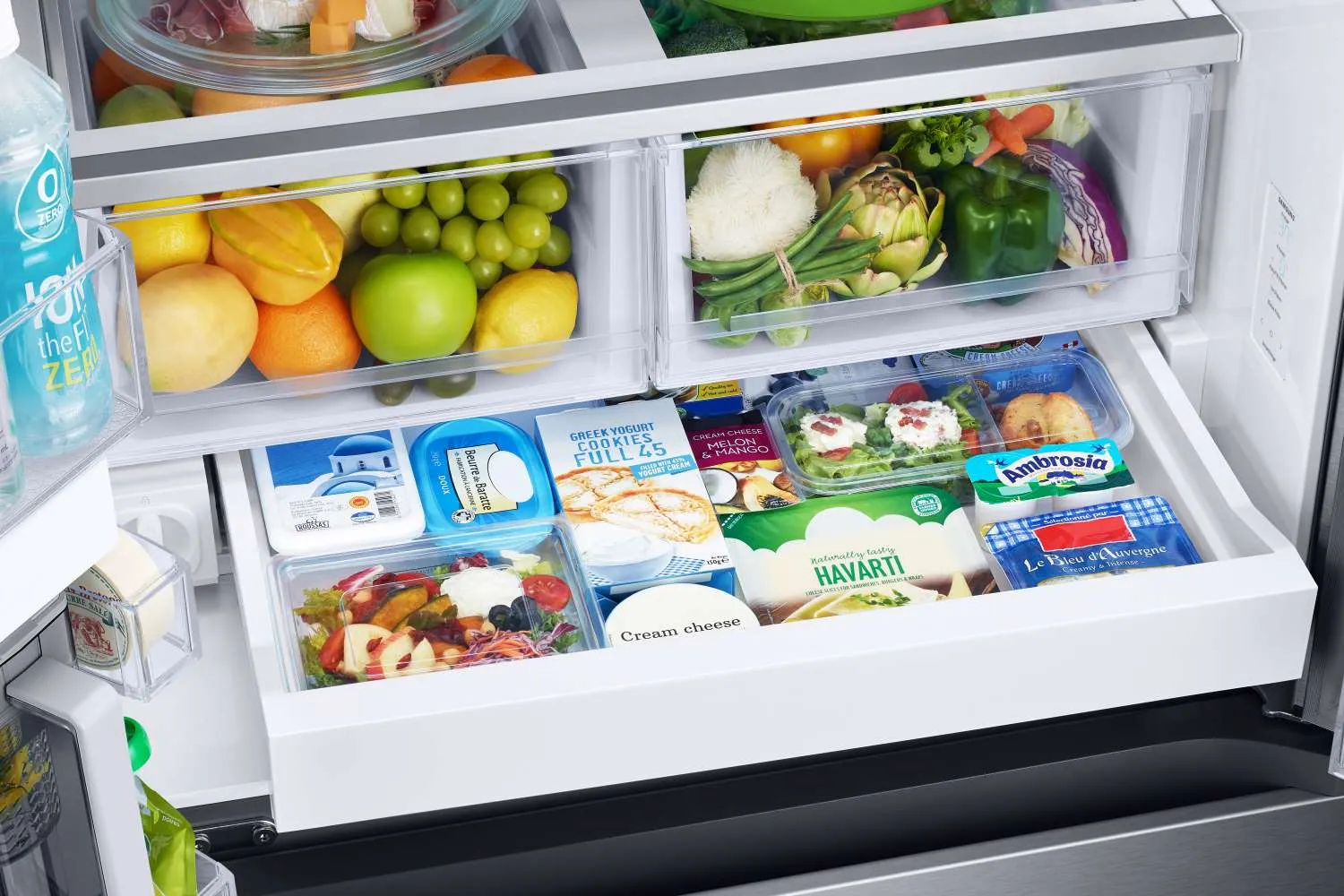 Samsung Black Stainless Steel 33" Wide French Door Refrigerator with Internal Ice & Water (24.5cu.ft) - RF25C5551SG/AA