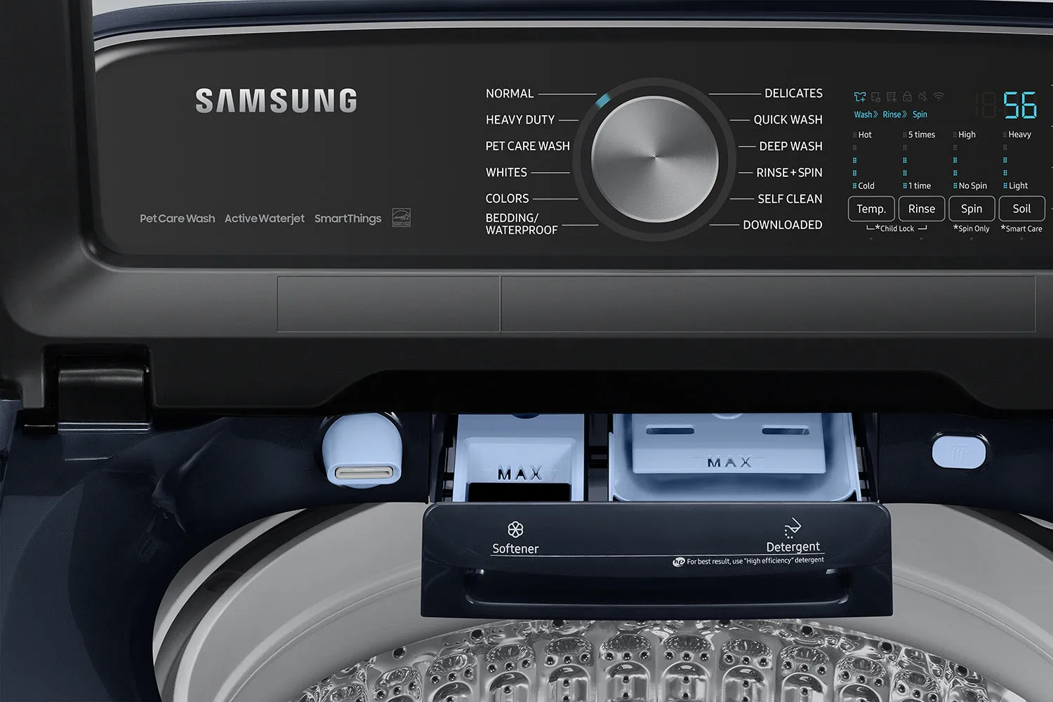 Samsung Navy Top Load Washer with Pet Care and Agitator (6.1cu.ft) - WA53CG7155ADA4