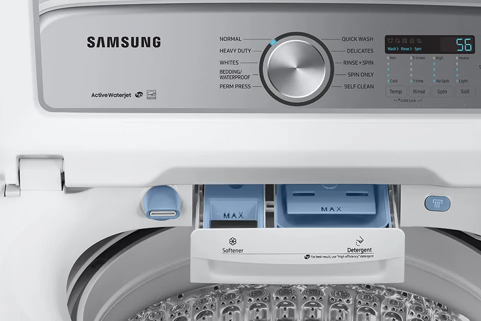 Samsung White Top Load Washer with Active Water Jet Faucet and EZ Access Tub (5.8 Cu.Ft) - WA50R5200AW/US