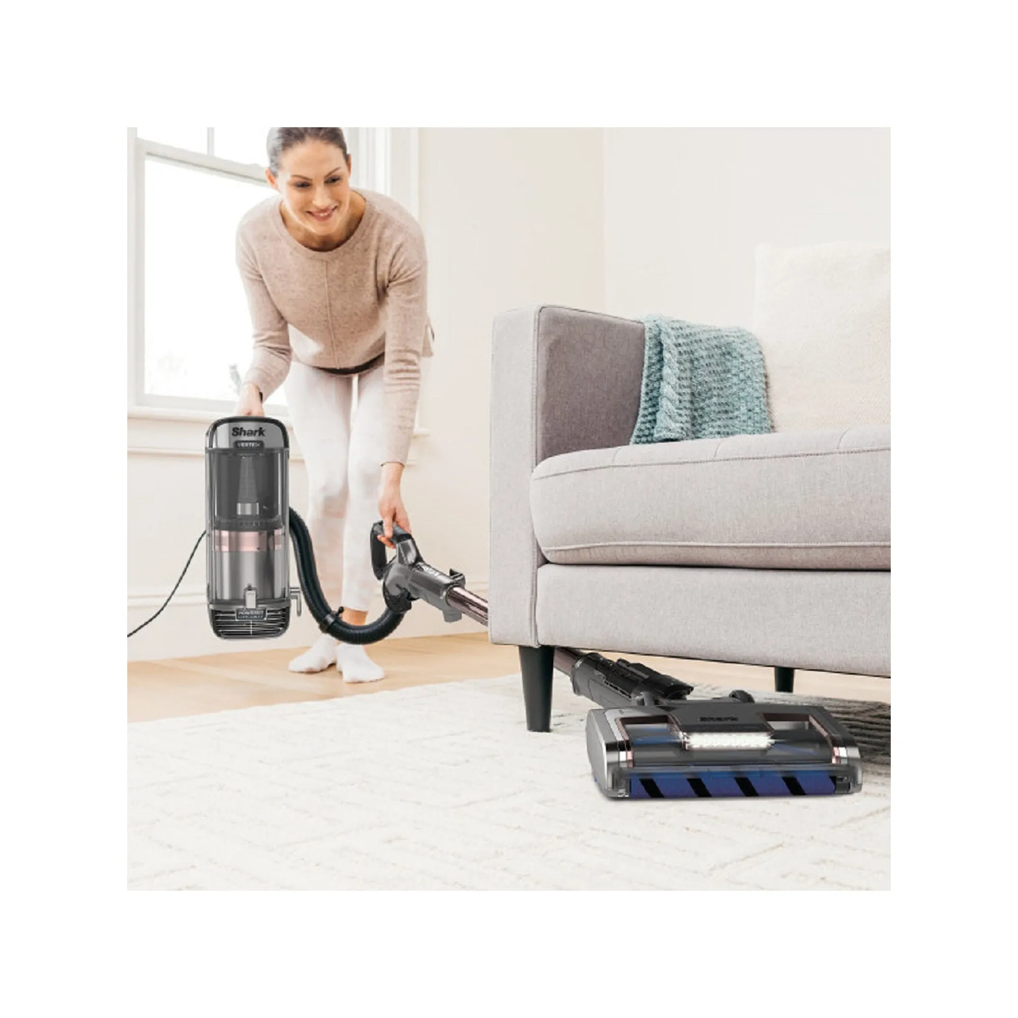 Shark AZ2002 Vertex DuoClean PowerFins Upright Vacuum with Powered Lift-away and Self-Cleaning Brushroll - Rose Gold