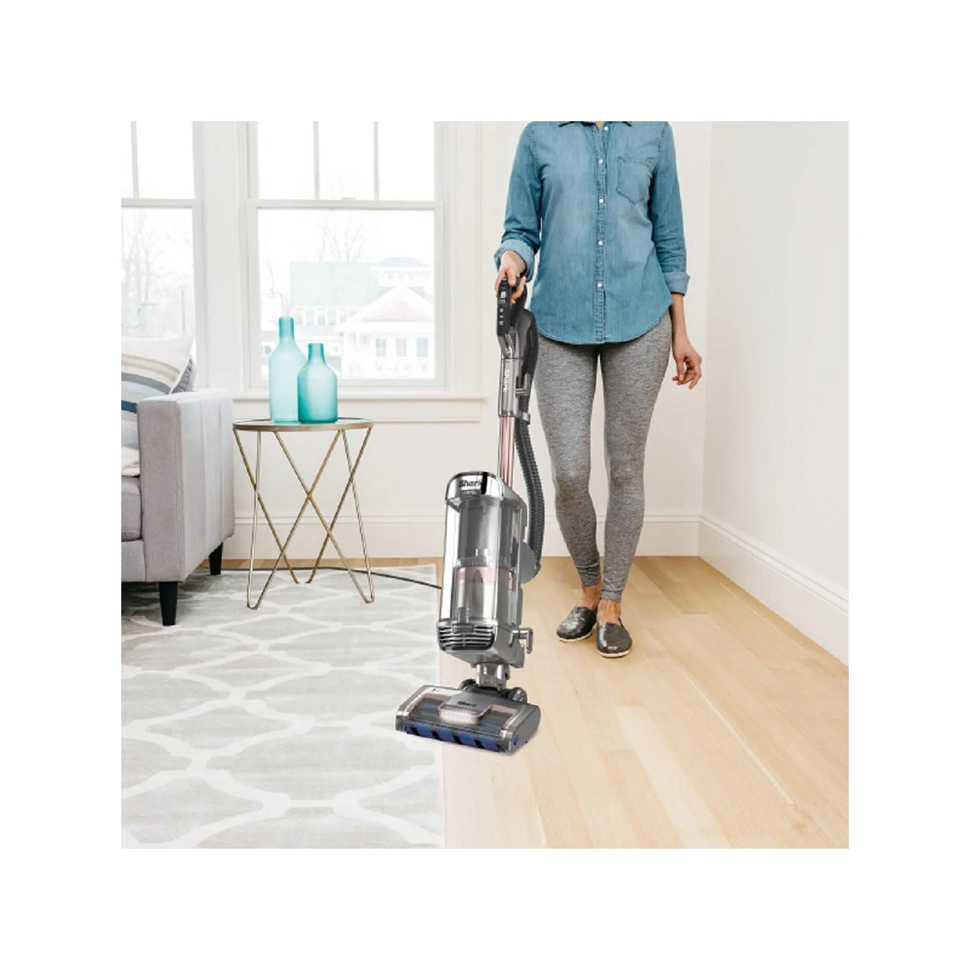 Shark AZ2002 Vertex DuoClean PowerFins Upright Vacuum with Powered Lift-away and Self-Cleaning Brushroll - Rose Gold