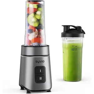 Syvio BL312 Smoothie Blender 600W Juice Maker with 2 Speed Control and 2 BPA-Free 20 Oz Sport Cups