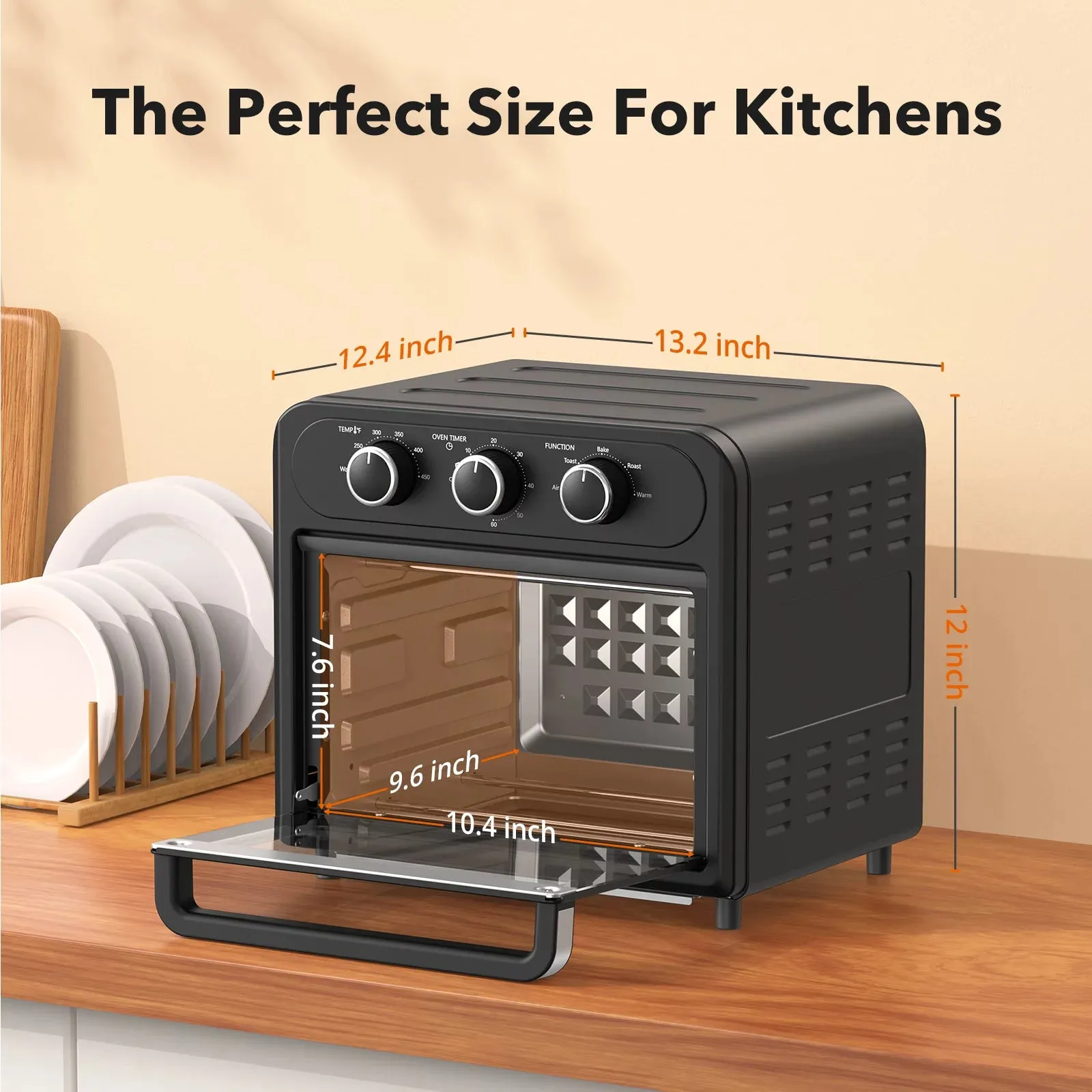 TaoTronics TT-AF002 Air Fryer 1700W 13 Quart 9 in 1 Air Fryer Oven Oil-less Cooker with Rotisserie Shaft