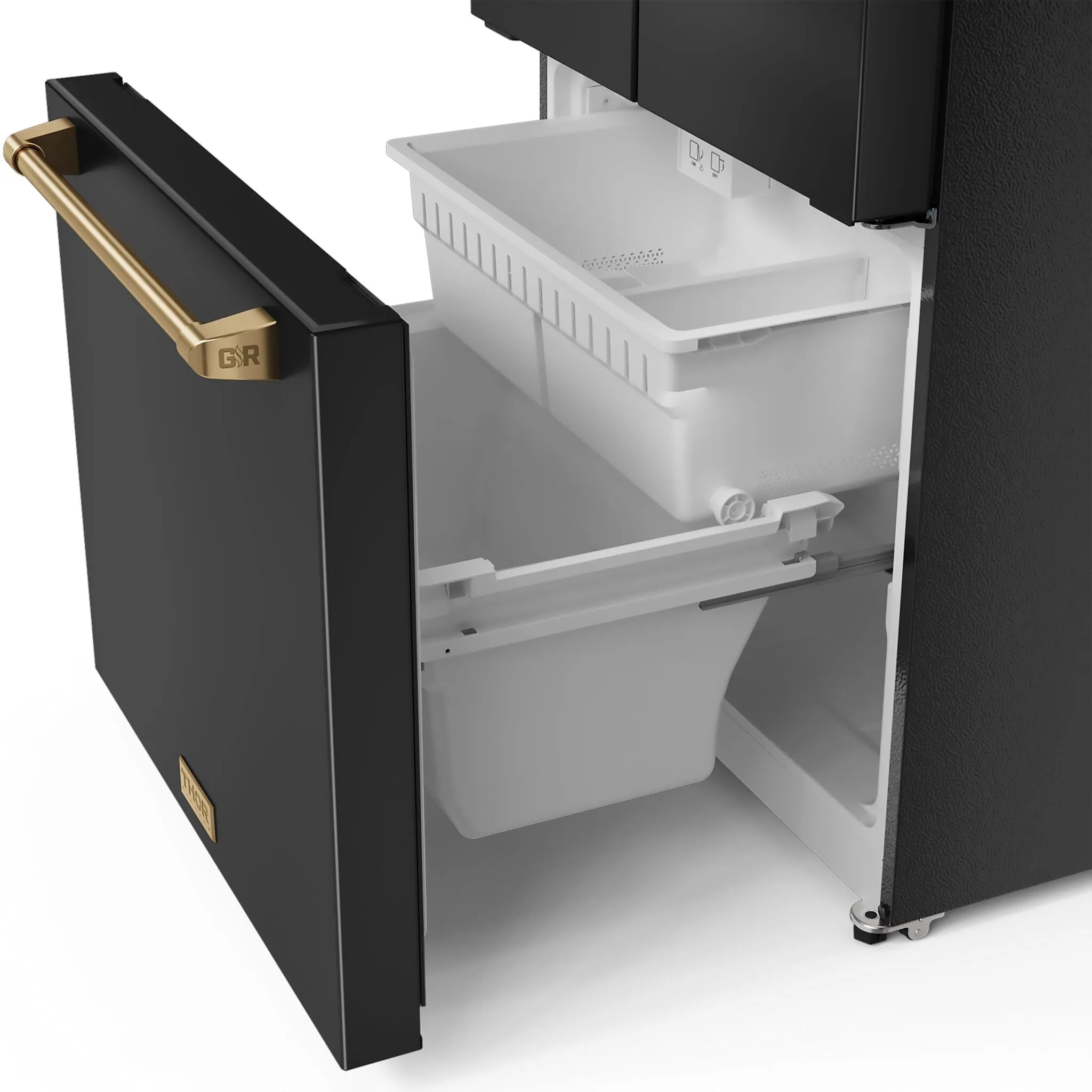 Thor Kitchen Matte Black French Door Counter Depth Refrigerator with Ice Maker| Gordon Ramsay Collection (17.5 cu.ft.) - RF3017FFD00-BRZ