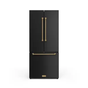 Thor Kitchen Matte Black French Door Counter Depth Refrigerator with Ice Maker| Gordon Ramsay Collection (17.5 cu.ft.) - RF3017FFD00-BRZ