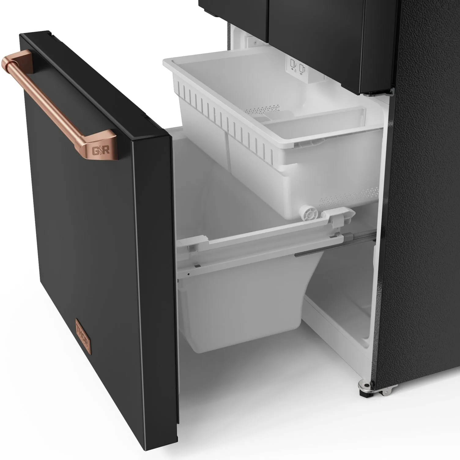 Thor Kitchen Matte Black French Door Counter Depth Refrigerator with Ice Maker| Gordon Ramsay Collection (17.5 cu.ft.) - RF3017FFD00-RSG