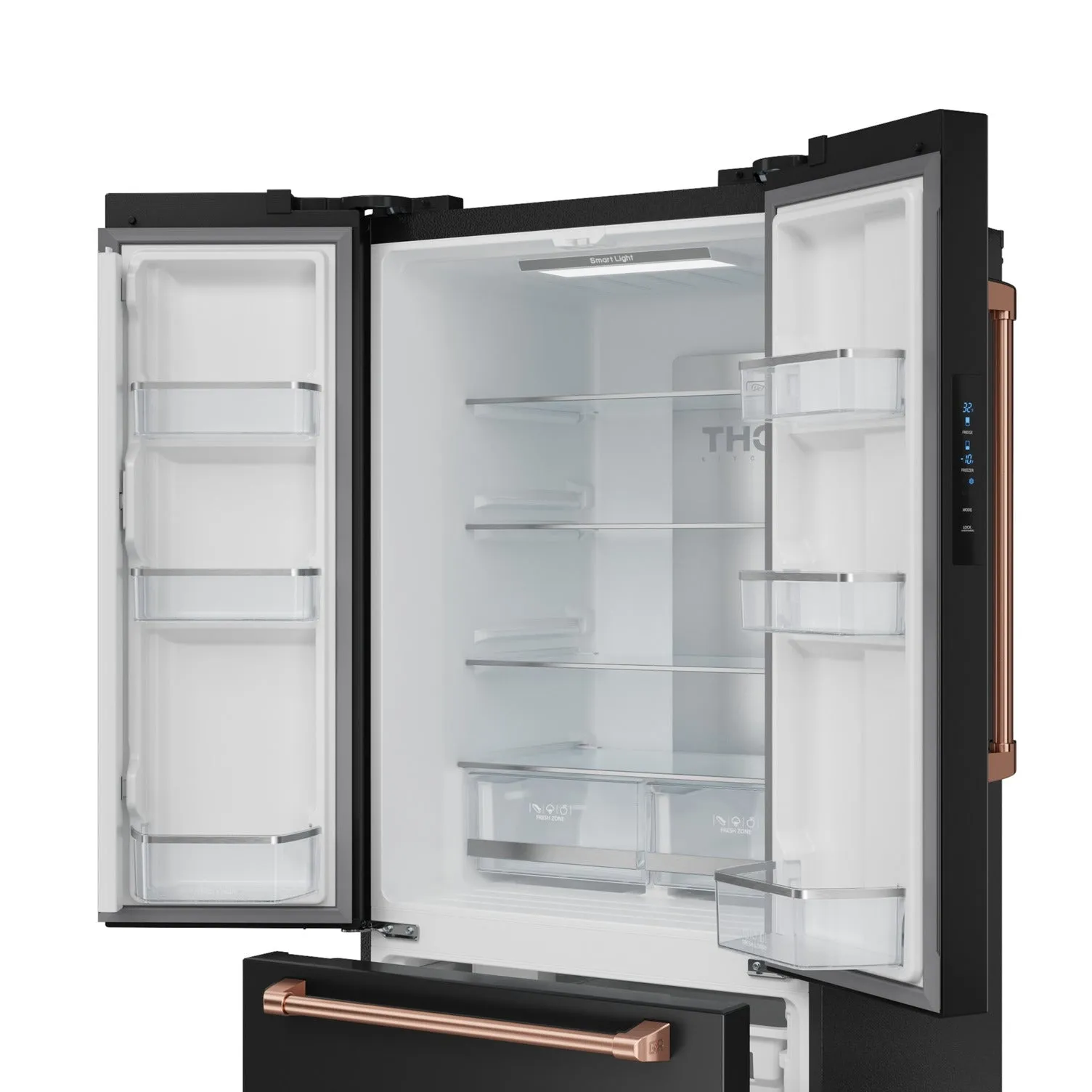 Thor Kitchen Matte Black French Door Counter Depth Refrigerator with Ice Maker| Gordon Ramsay Collection (17.5 cu.ft.) - RF3017FFD00-RSG