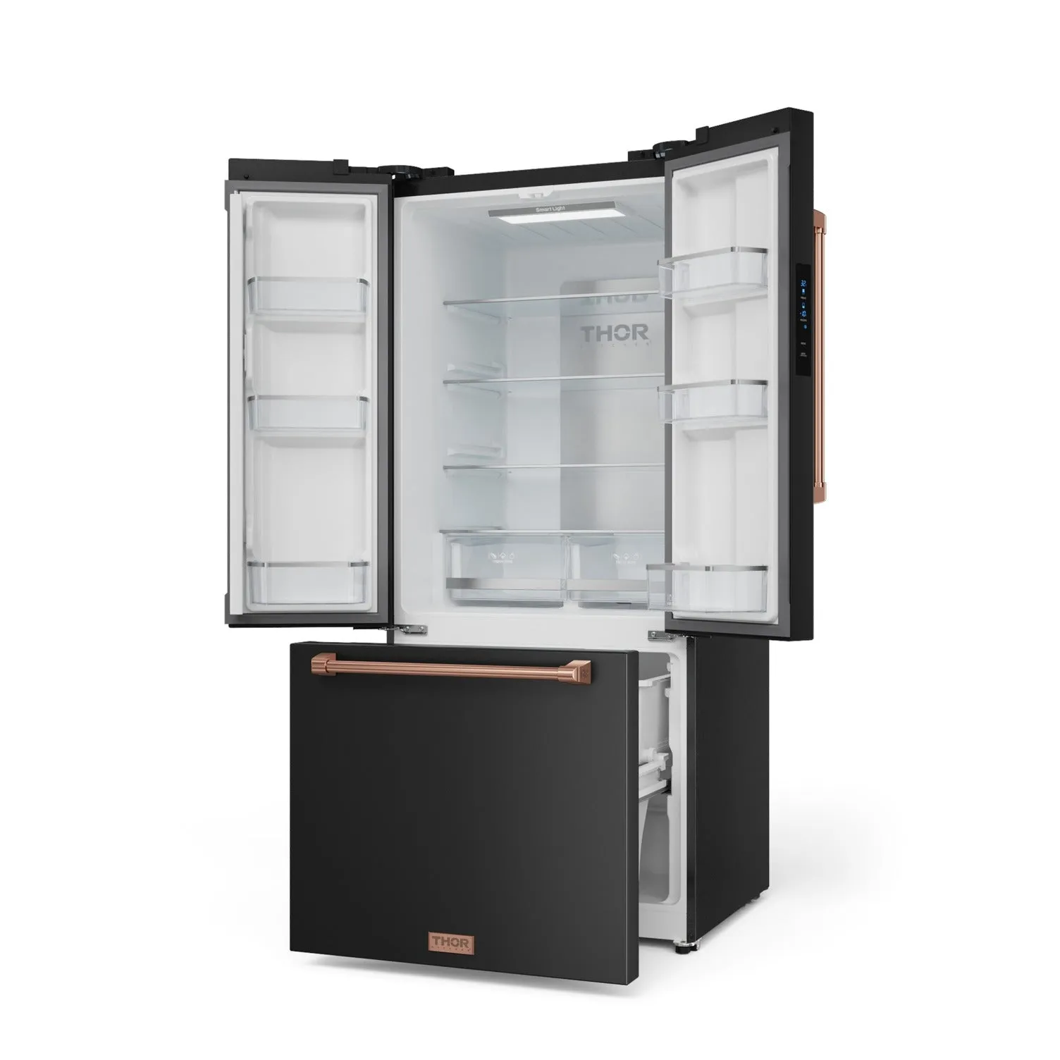 Thor Kitchen Matte Black French Door Counter Depth Refrigerator with Ice Maker| Gordon Ramsay Collection (17.5 cu.ft.) - RF3017FFD00-RSG